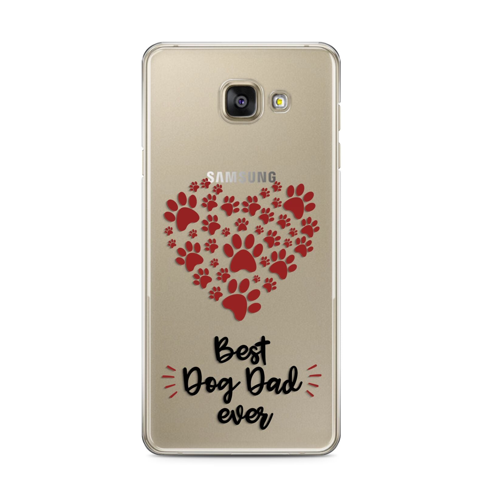 Best Dog Dad Paws Samsung Galaxy A3 2016 Case on gold phone