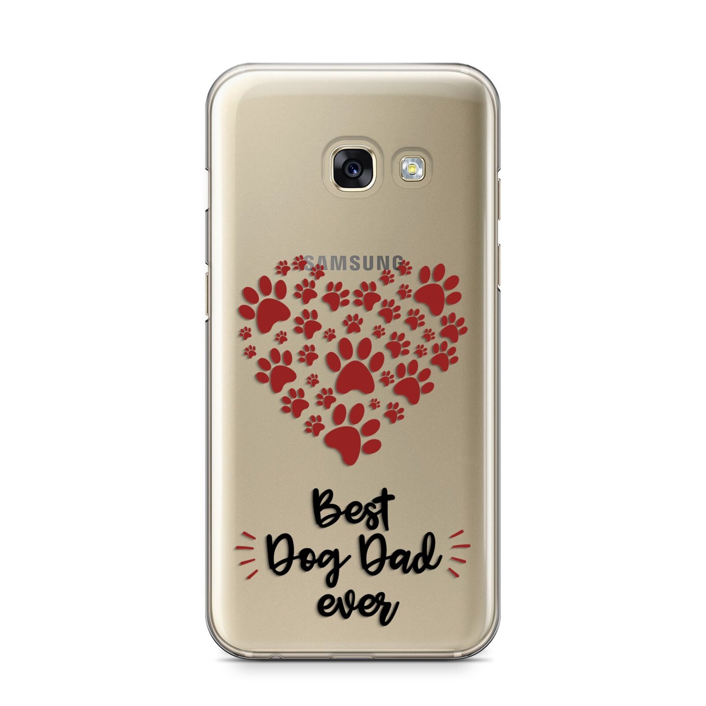 Best Dog Dad Paws Samsung Galaxy A3 2017 Case on gold phone