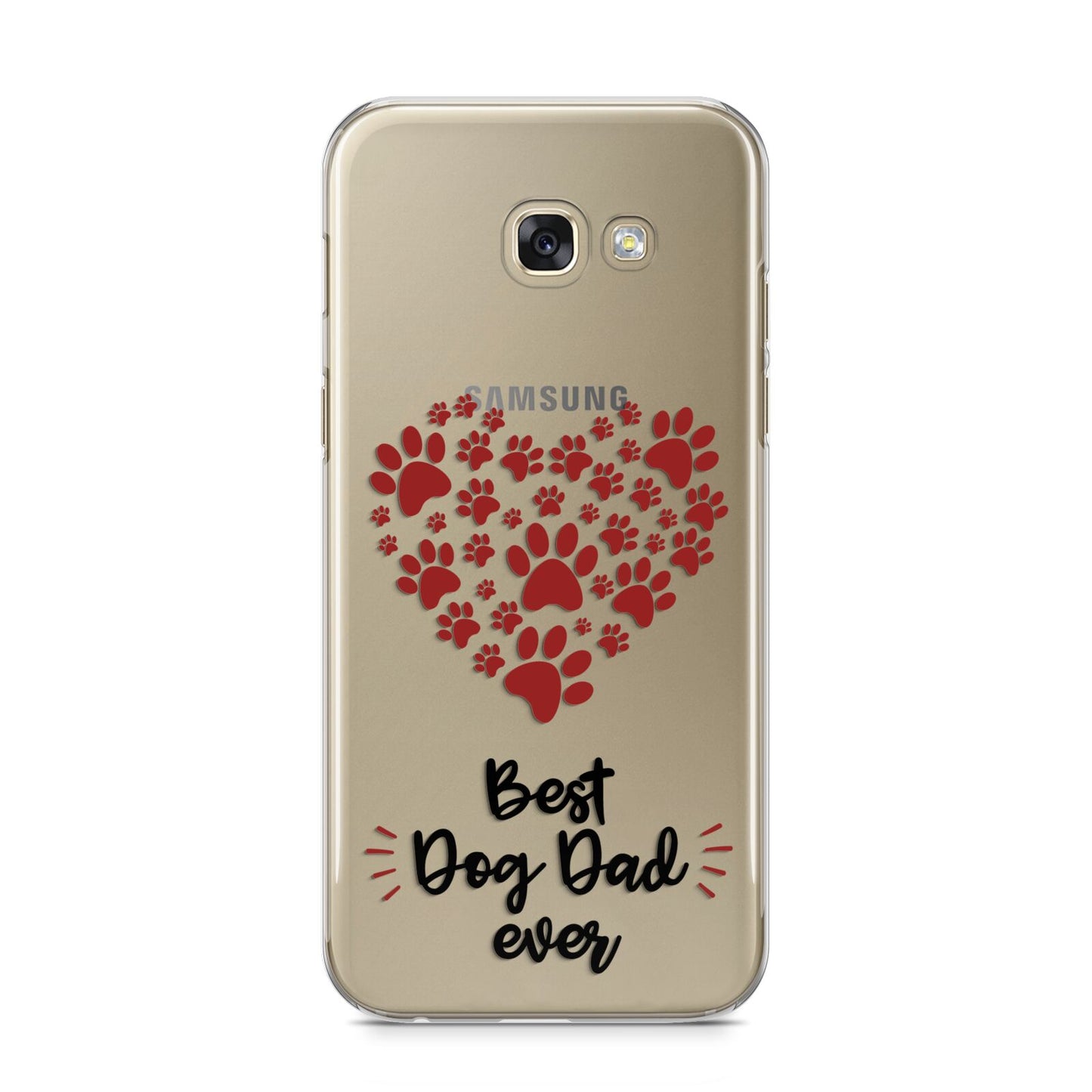 Best Dog Dad Paws Samsung Galaxy A5 2017 Case on gold phone