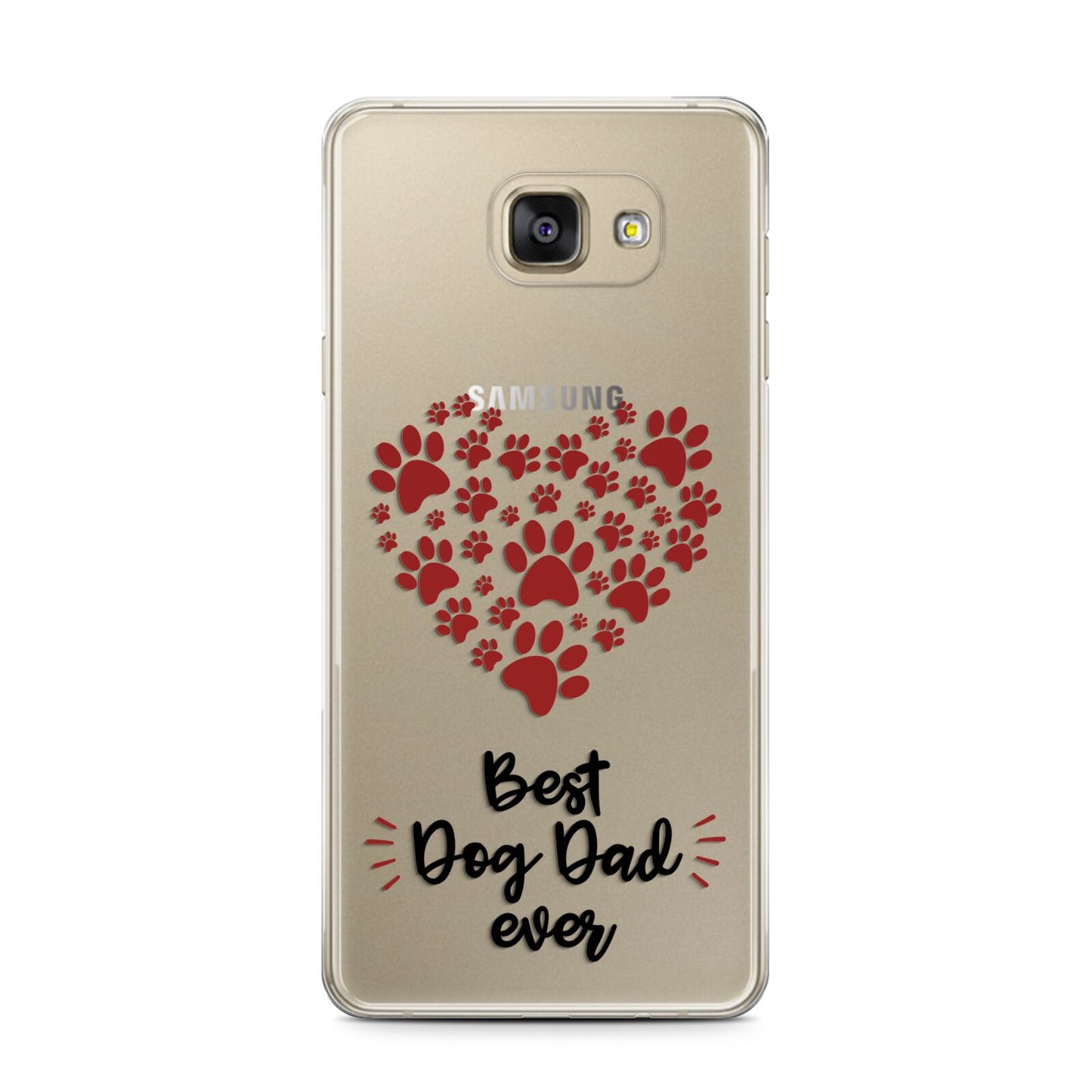 Best Dog Dad Paws Samsung Galaxy A7 2016 Case on gold phone