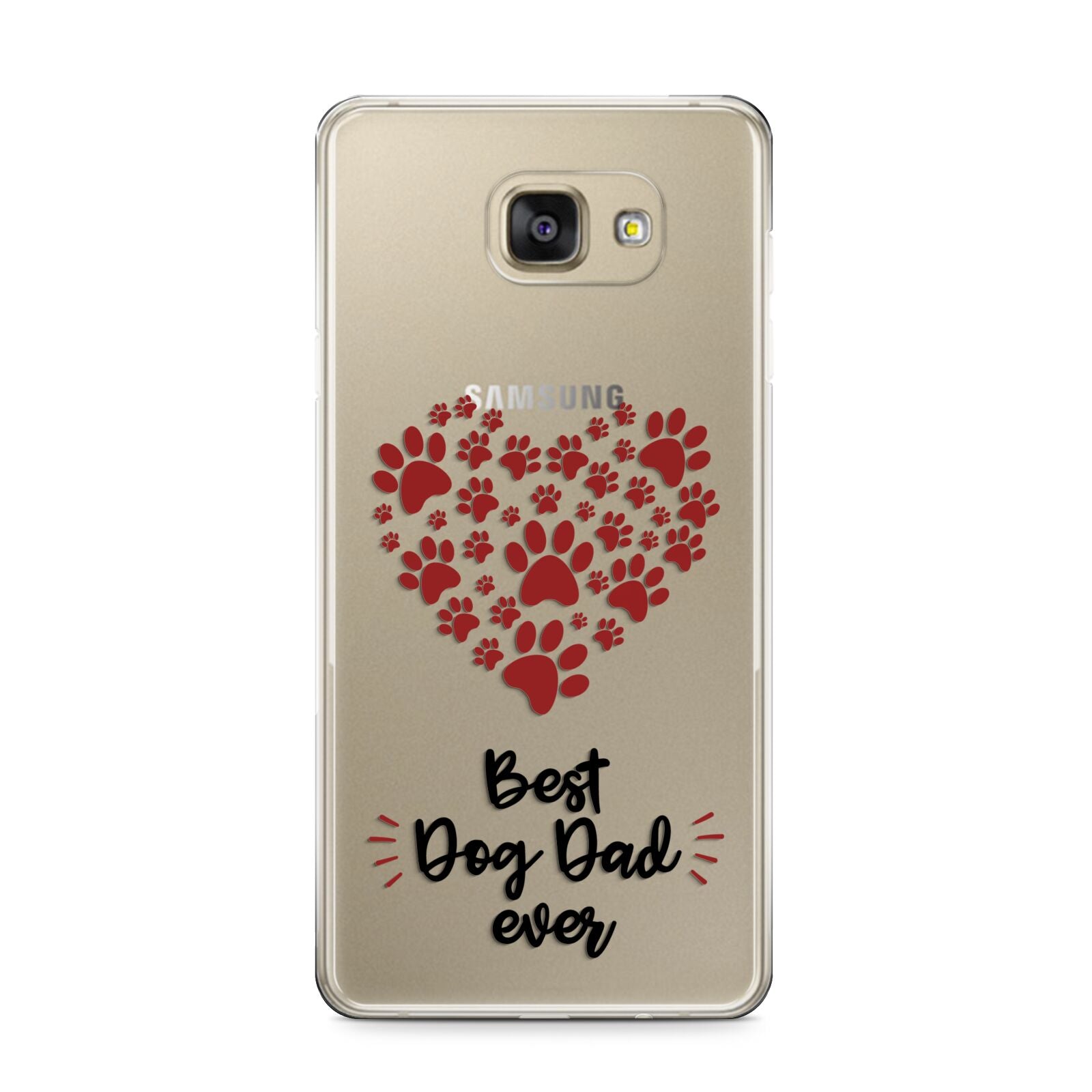 Best Dog Dad Paws Samsung Galaxy A9 2016 Case on gold phone
