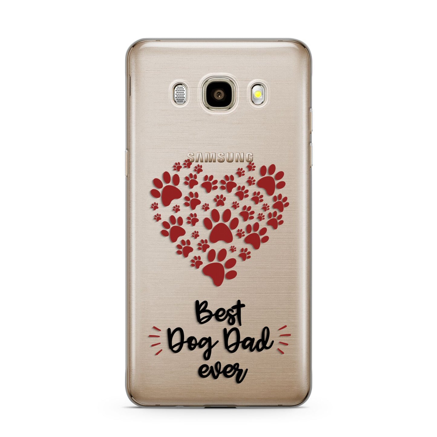 Best Dog Dad Paws Samsung Galaxy J7 2016 Case on gold phone