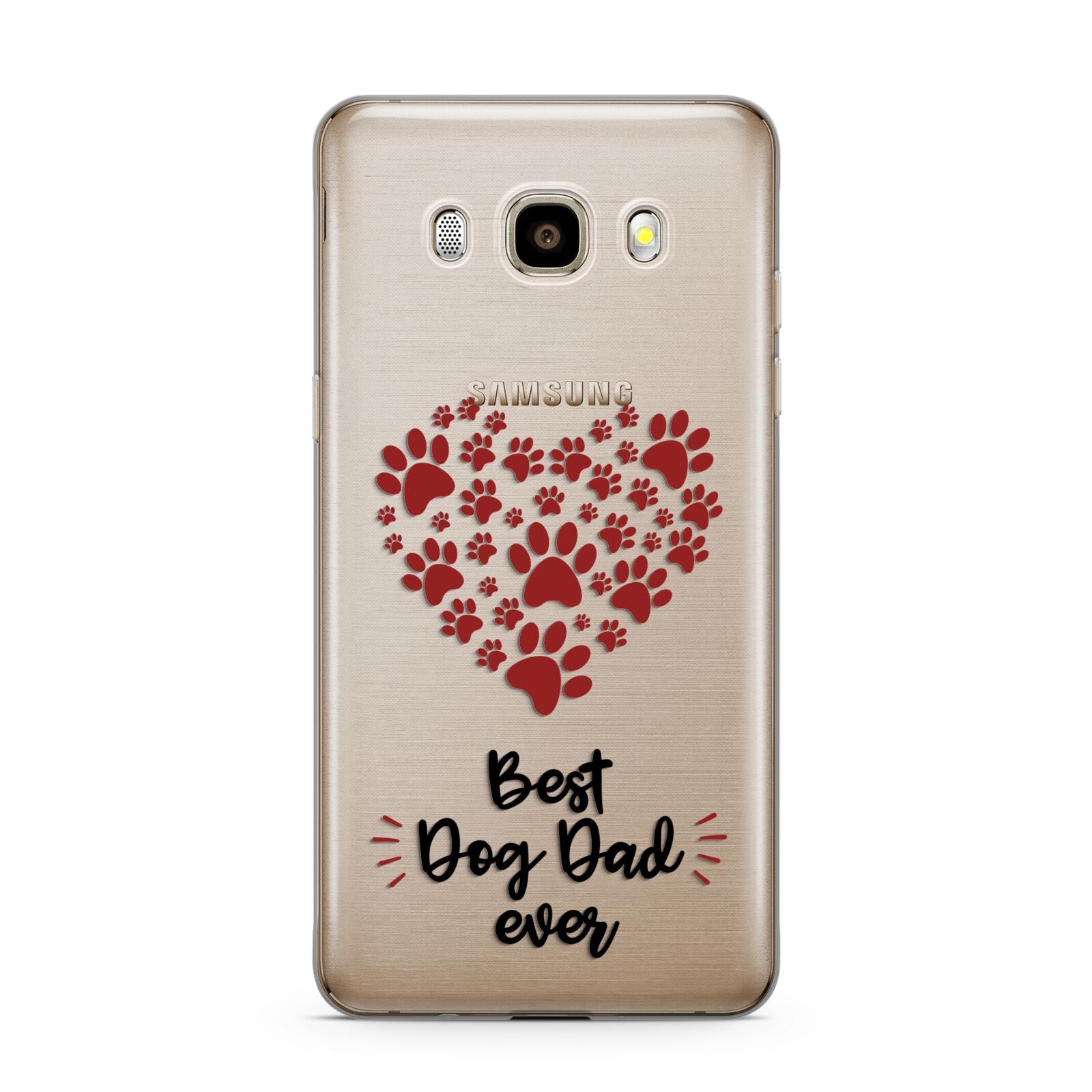 Best Dog Dad Paws Samsung Galaxy J7 2016 Case on gold phone