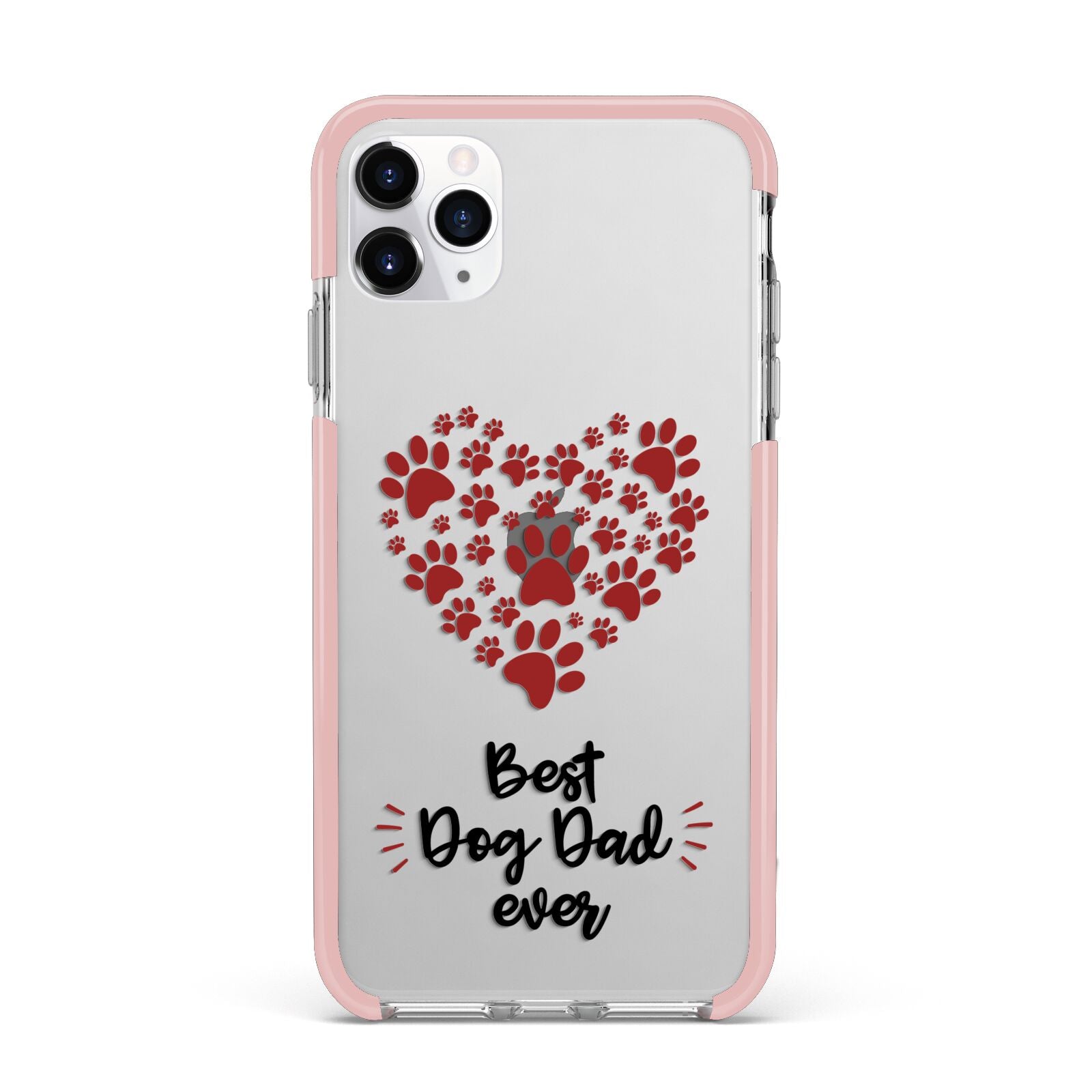 Best Dog Dad Paws iPhone 11 Pro Max Impact Pink Edge Case