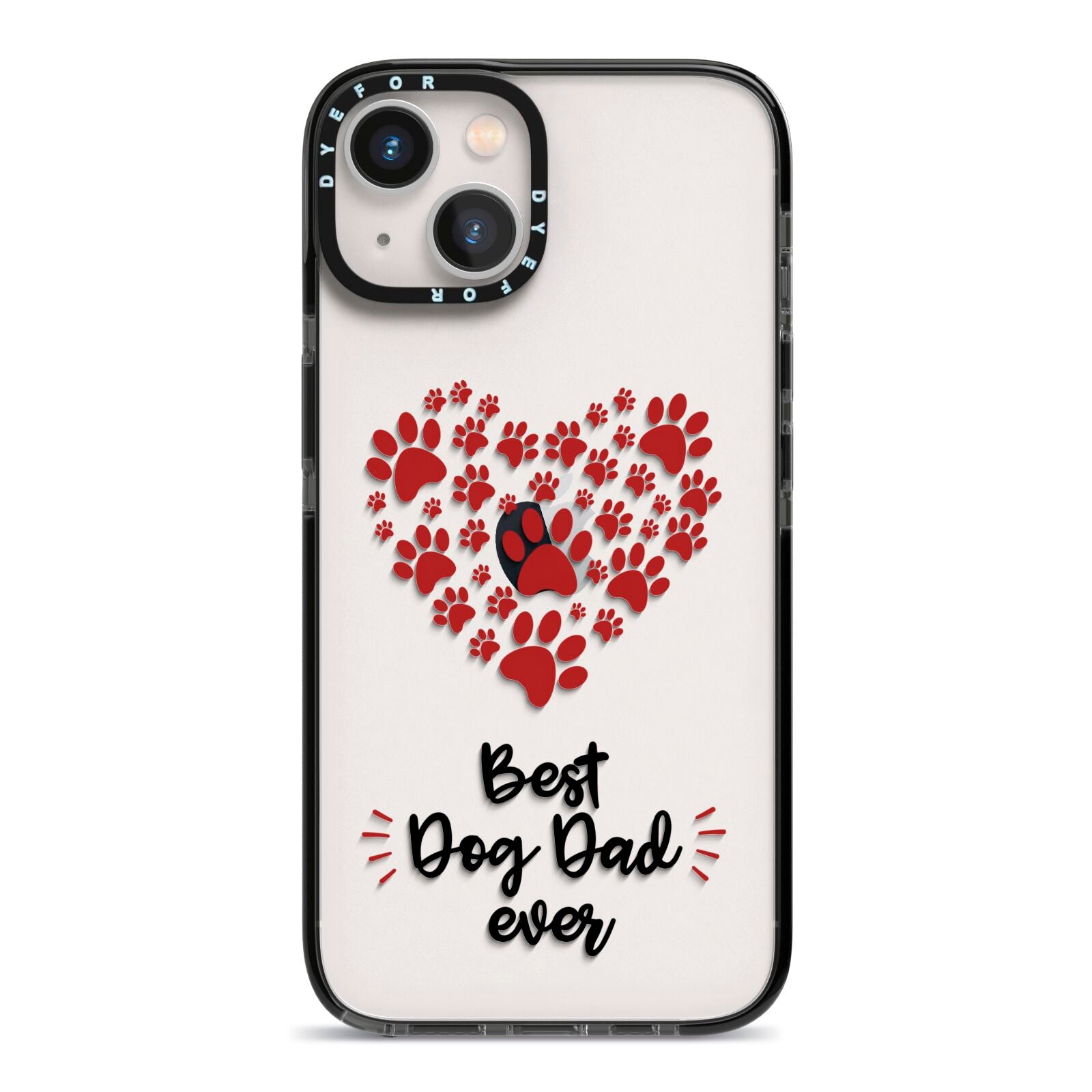 Best Dog Dad Paws iPhone 13 Black Impact Case on Silver phone