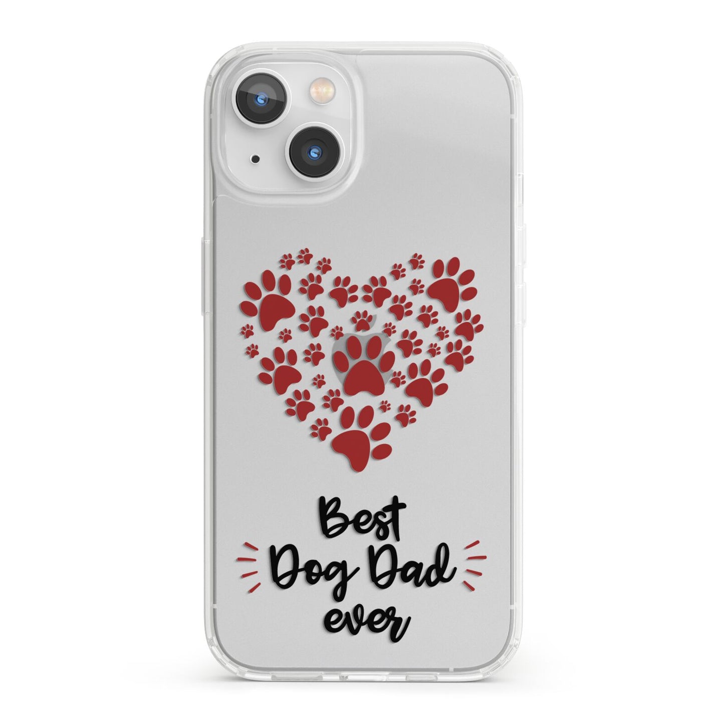 Best Dog Dad Paws iPhone 13 Clear Bumper Case