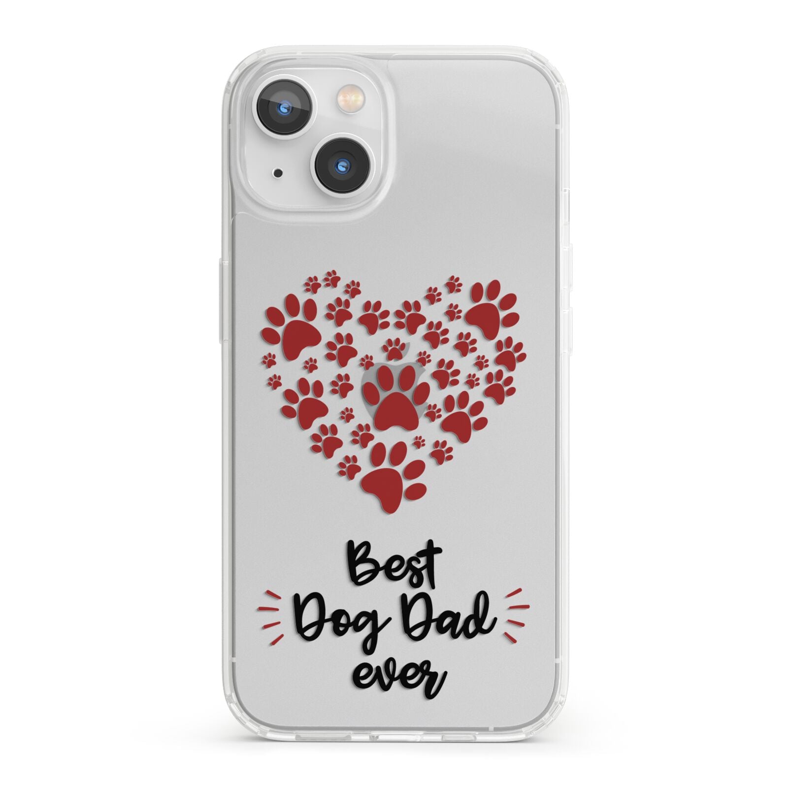 Best Dog Dad Paws iPhone 13 Clear Bumper Case