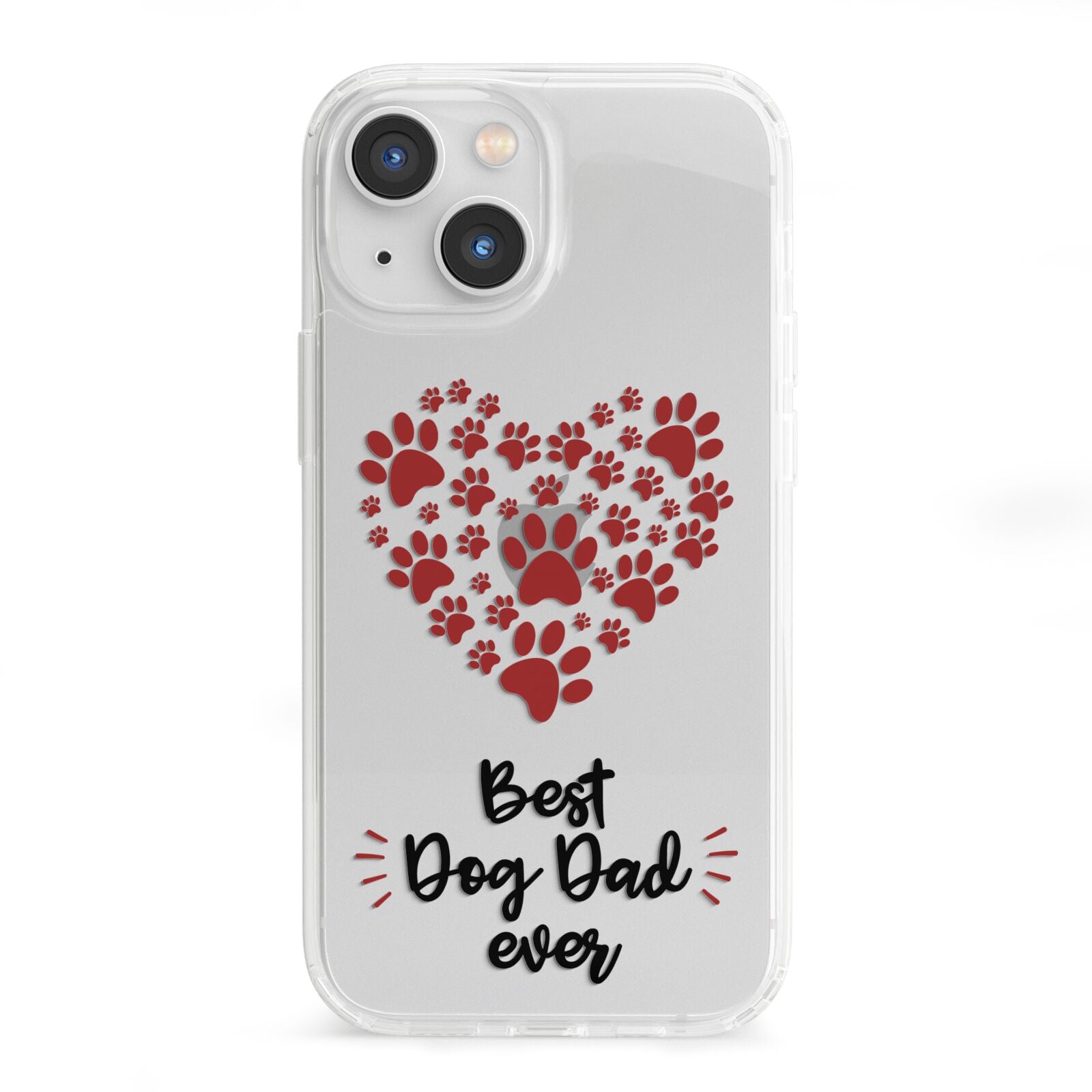 Best Dog Dad Paws iPhone 13 Mini Clear Bumper Case