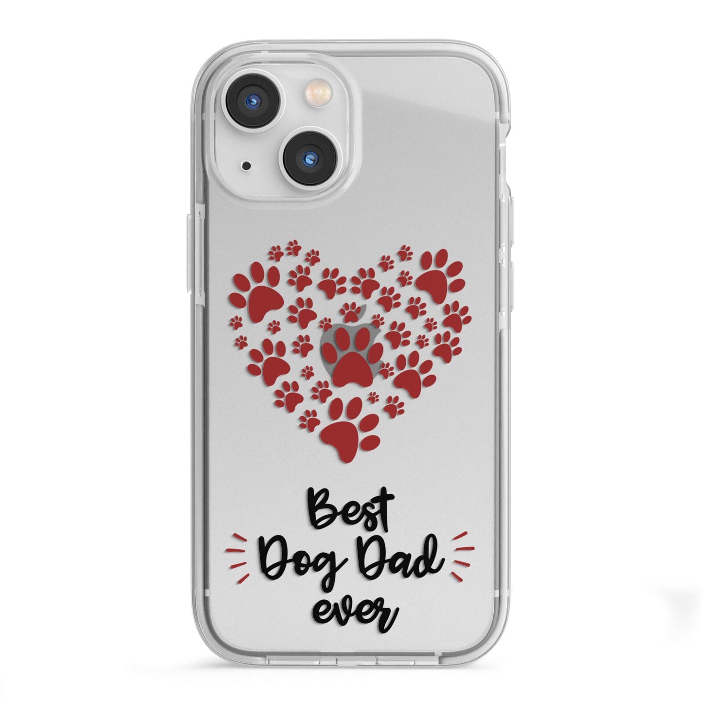 Best Dog Dad Paws iPhone 13 Mini TPU Impact Case with White Edges
