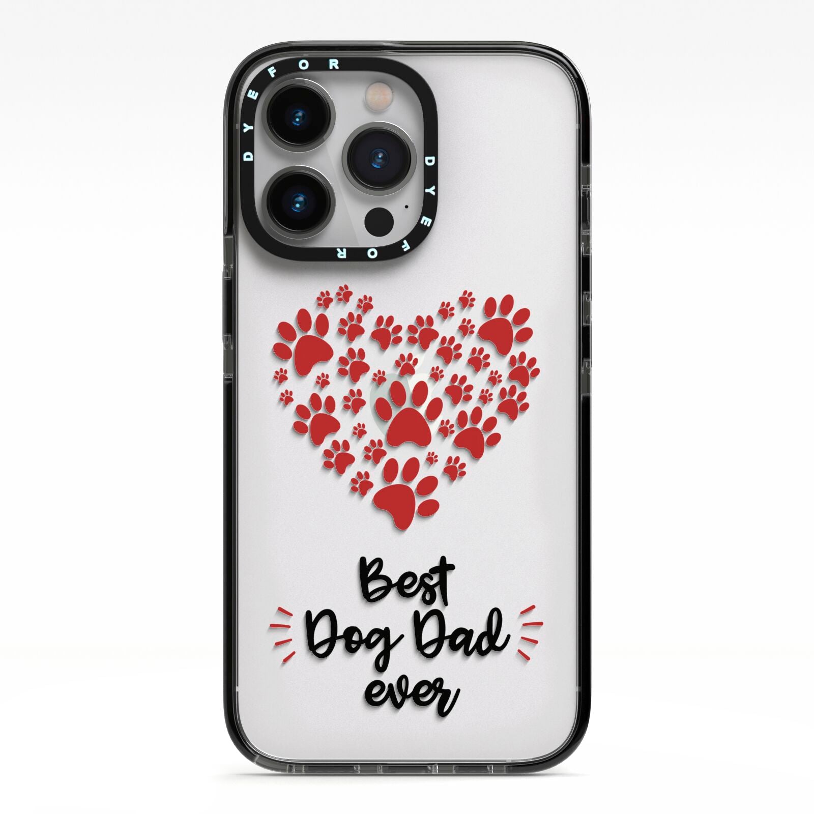 Best Dog Dad Paws iPhone 13 Pro Black Impact Case on Silver phone