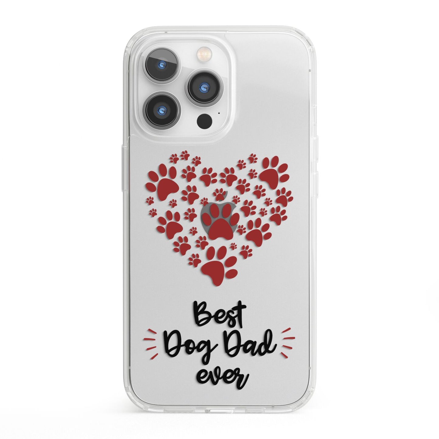 Best Dog Dad Paws iPhone 13 Pro Clear Bumper Case
