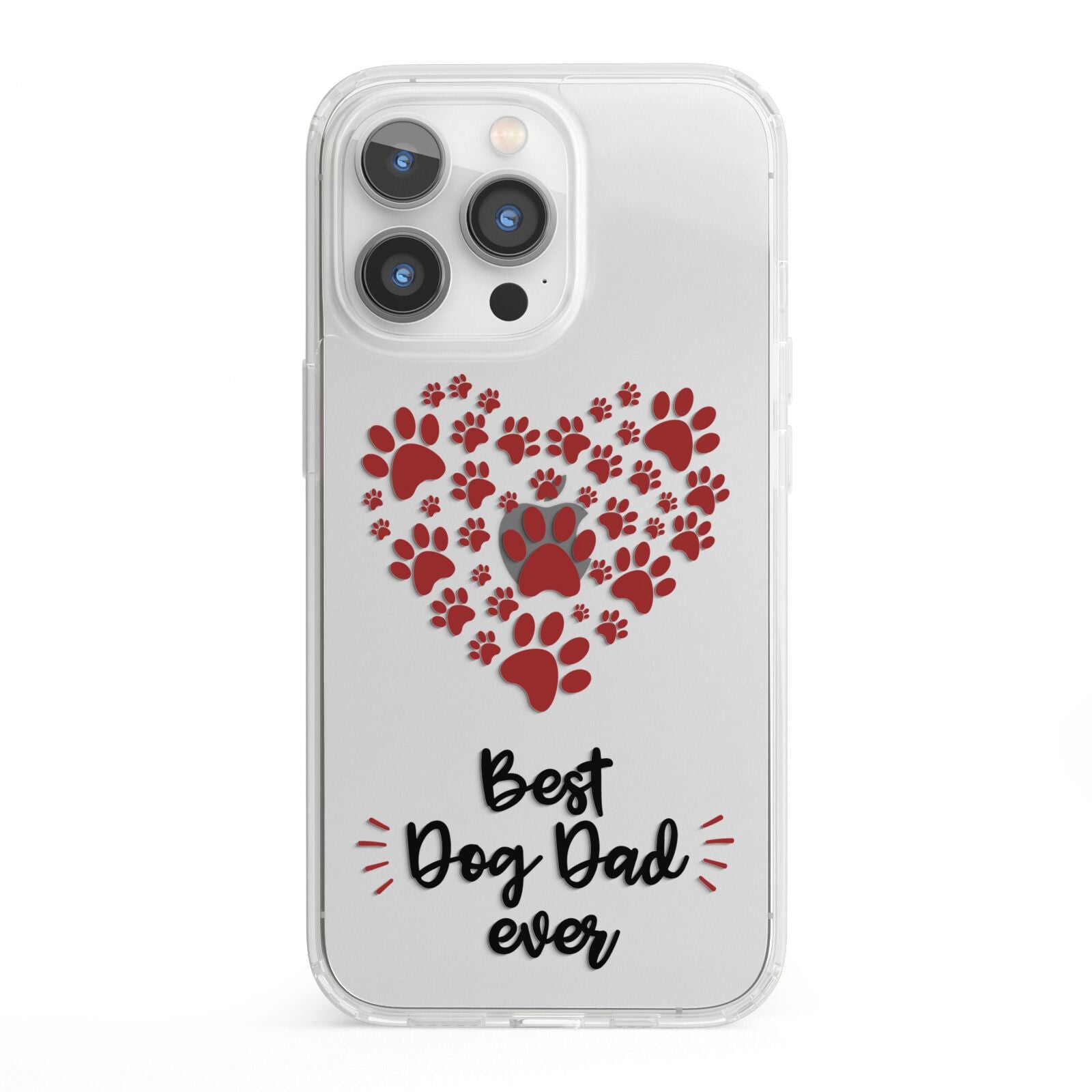 Best Dog Dad Paws iPhone 13 Pro Clear Bumper Case