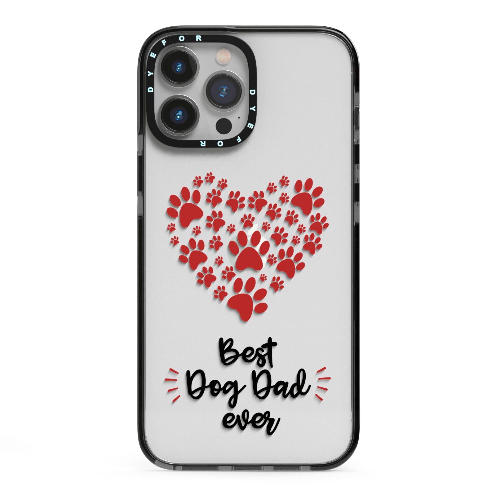 Best Dog Dad Paws iPhone 13 Pro Max Black Impact Case on Silver phone