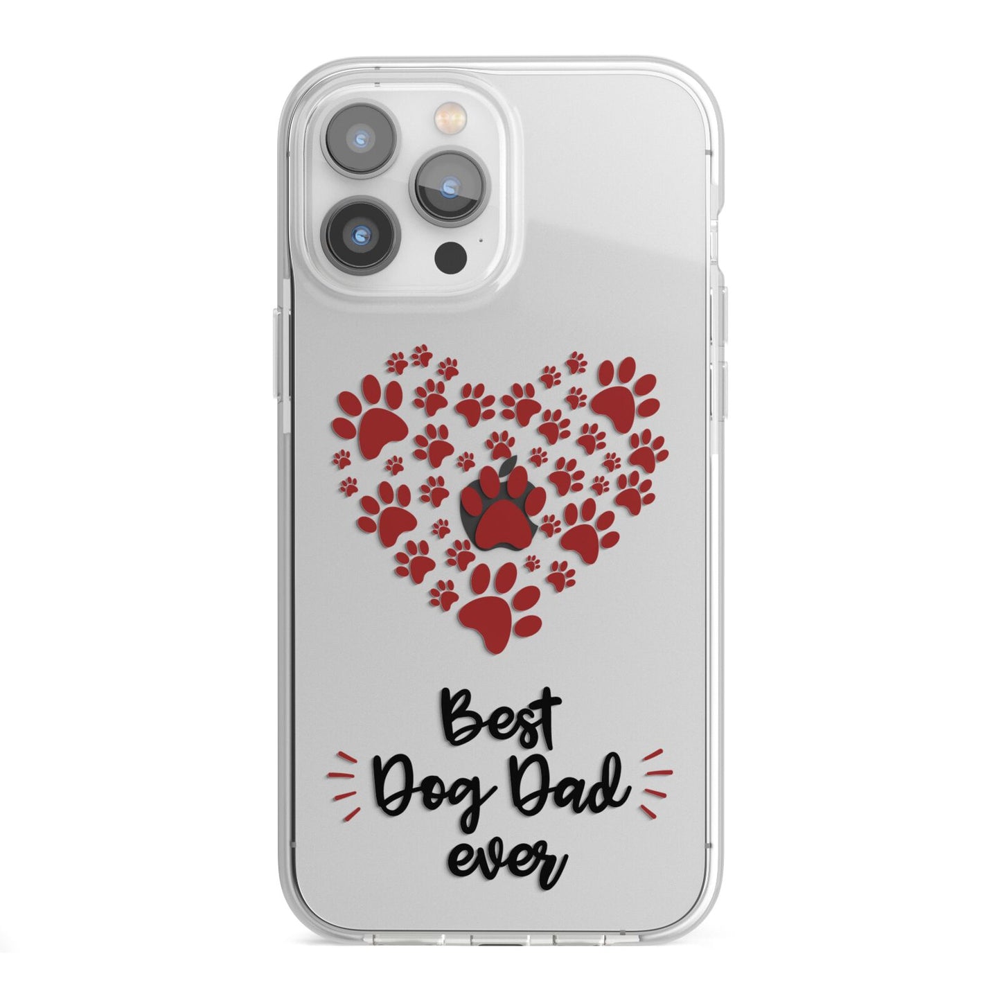 Best Dog Dad Paws iPhone 13 Pro Max TPU Impact Case with White Edges