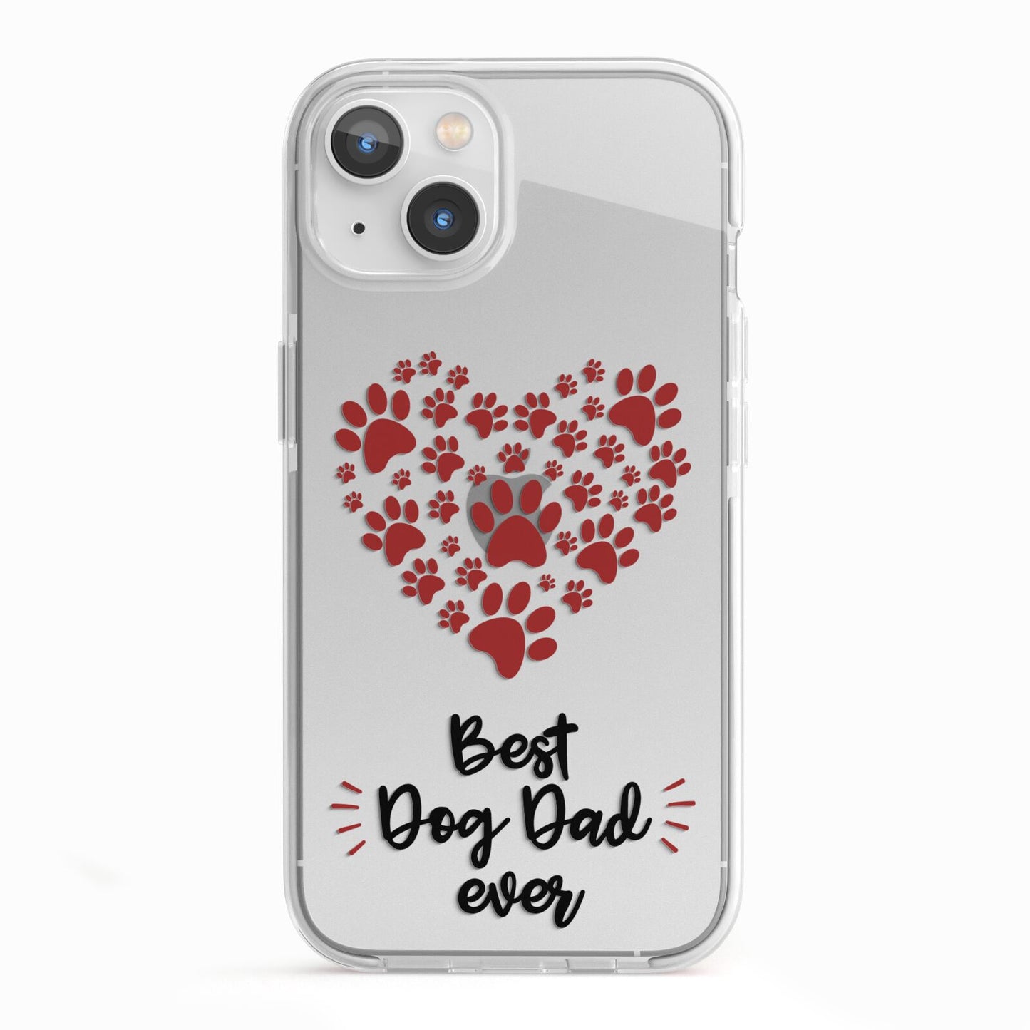 Best Dog Dad Paws iPhone 13 TPU Impact Case with White Edges