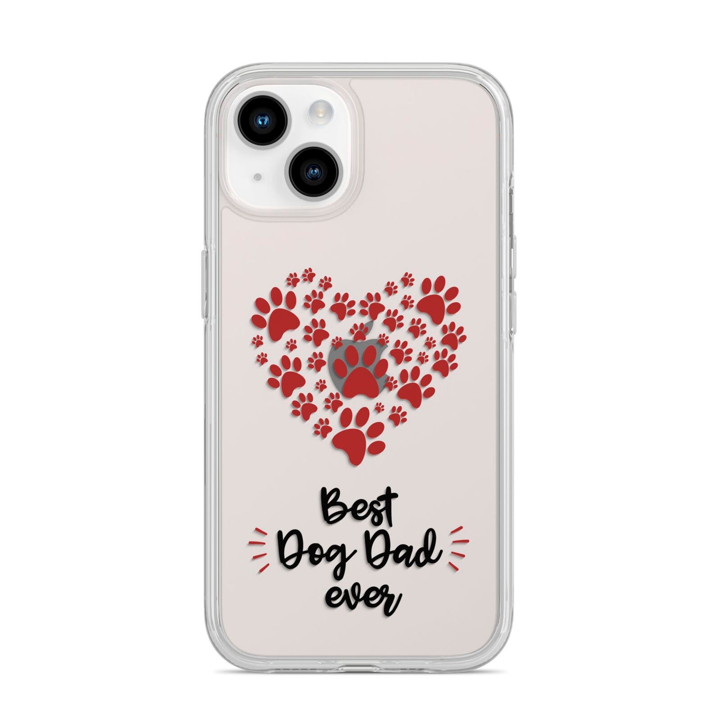 Best Dog Dad Paws iPhone 14 Clear Tough Case Starlight
