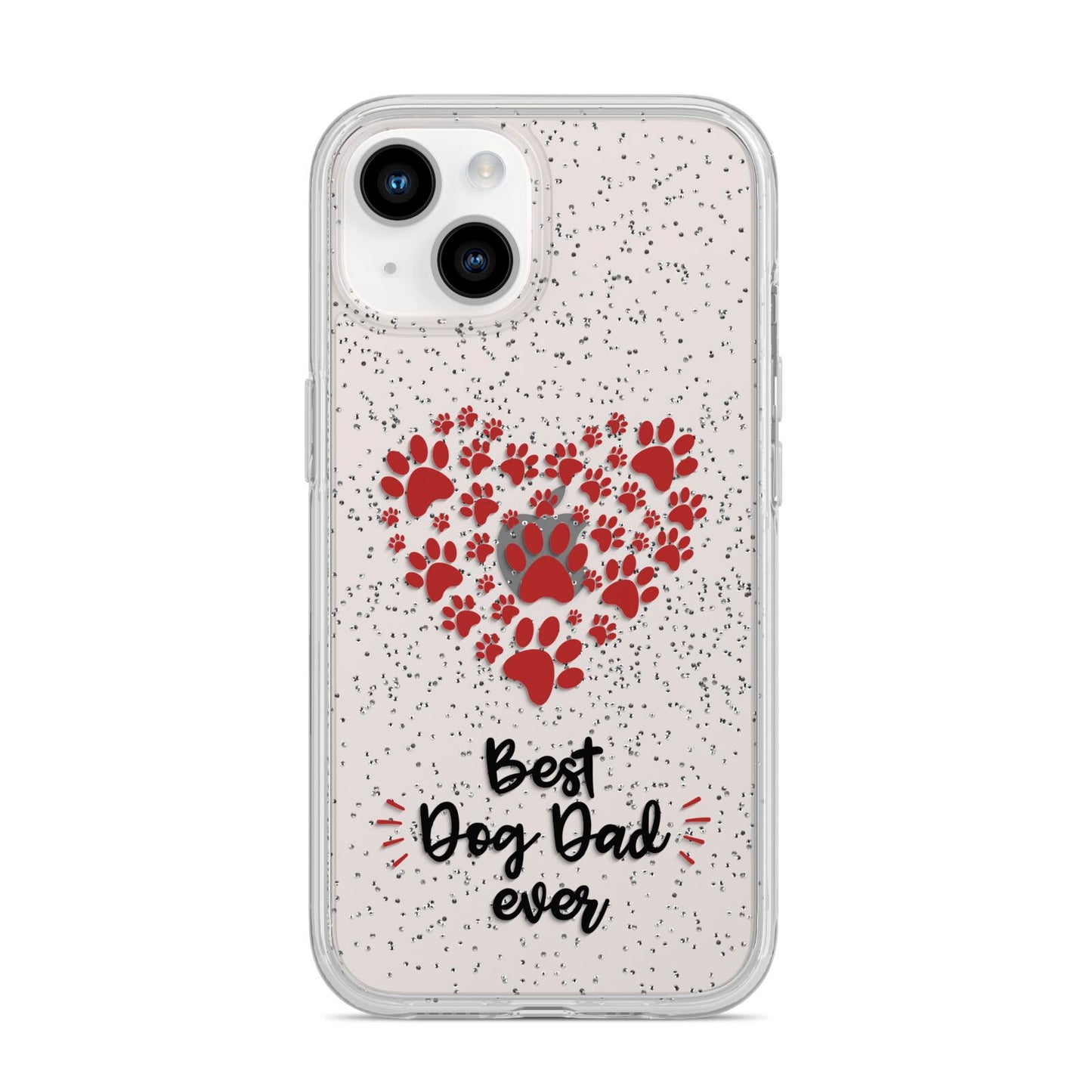 Best Dog Dad Paws iPhone 14 Glitter Tough Case Starlight