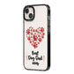 Best Dog Dad Paws iPhone 14 Plus Black Impact Case Side Angle on Silver phone
