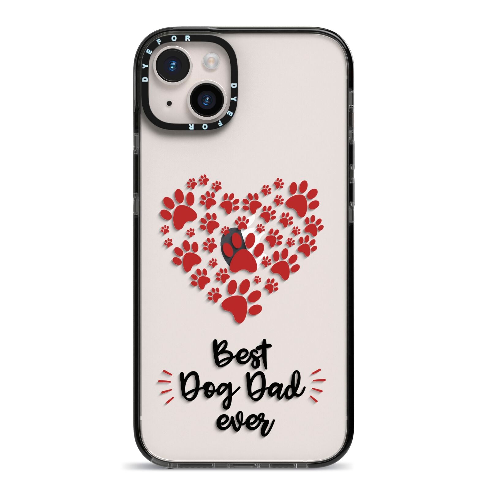 Best Dog Dad Paws iPhone 14 Plus Black Impact Case on Silver phone