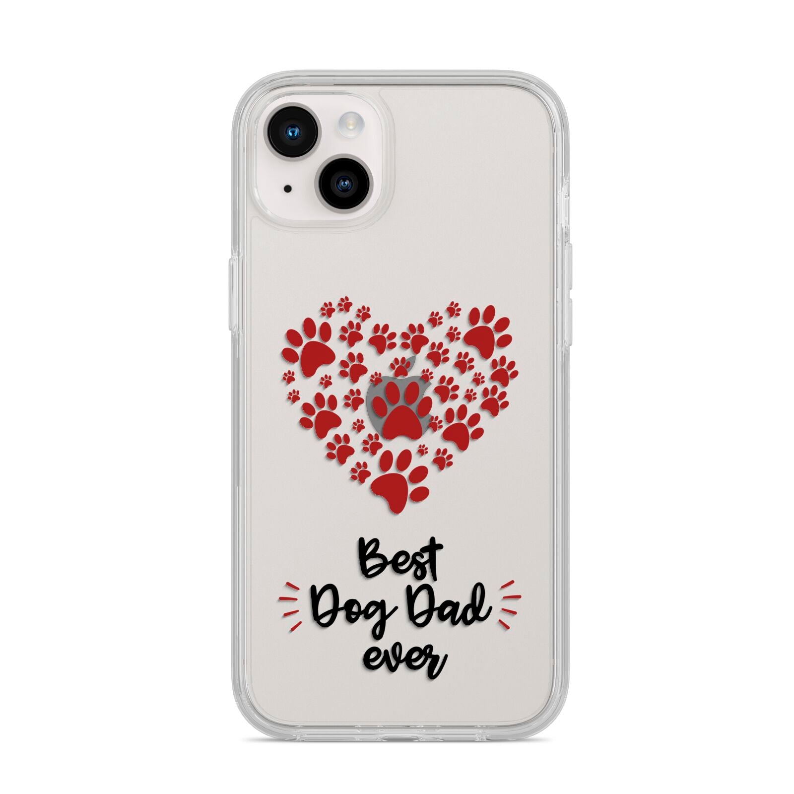 Best Dog Dad Paws iPhone 14 Plus Clear Tough Case Starlight
