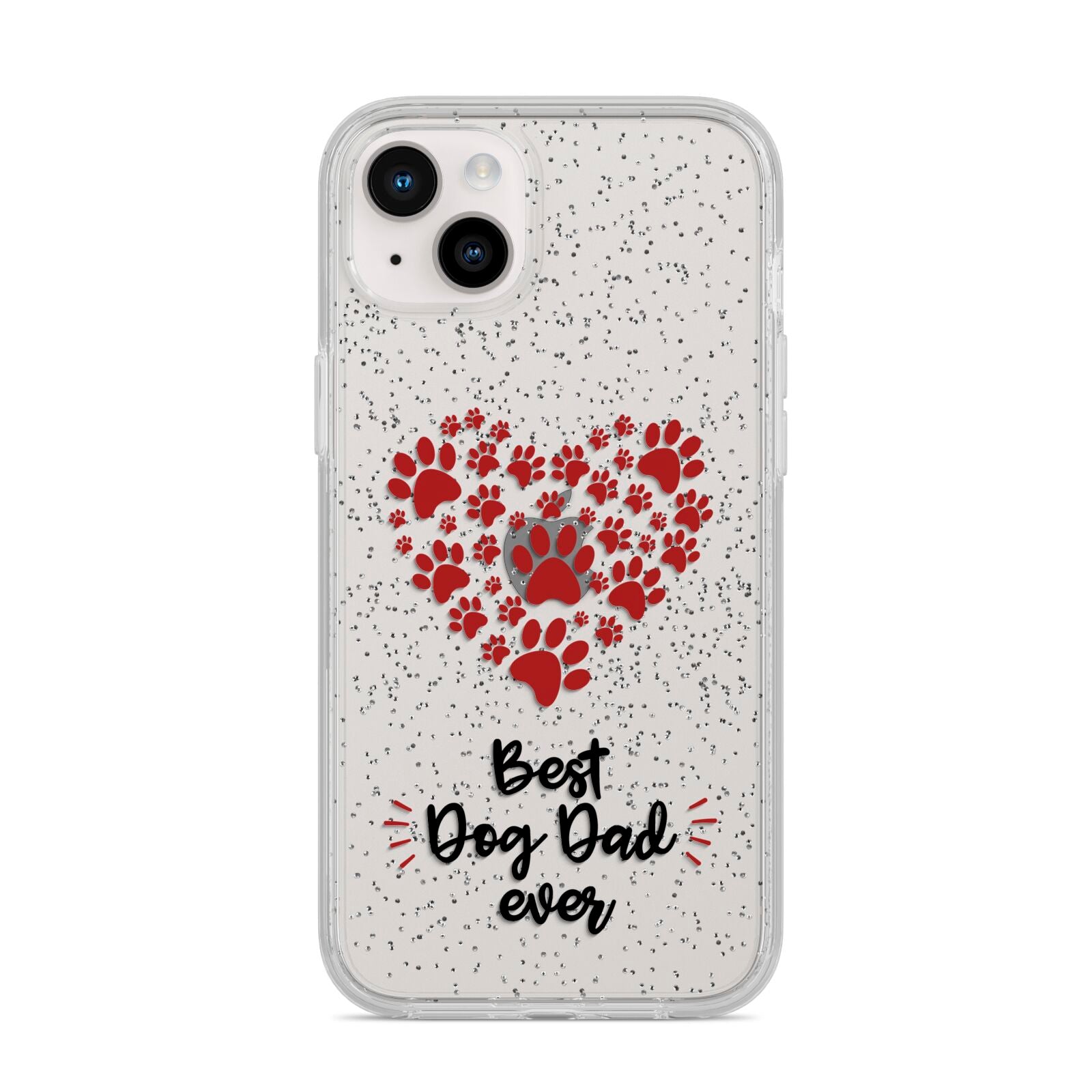 Best Dog Dad Paws iPhone 14 Plus Glitter Tough Case Starlight