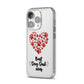 Best Dog Dad Paws iPhone 14 Pro Clear Tough Case Silver Angled Image