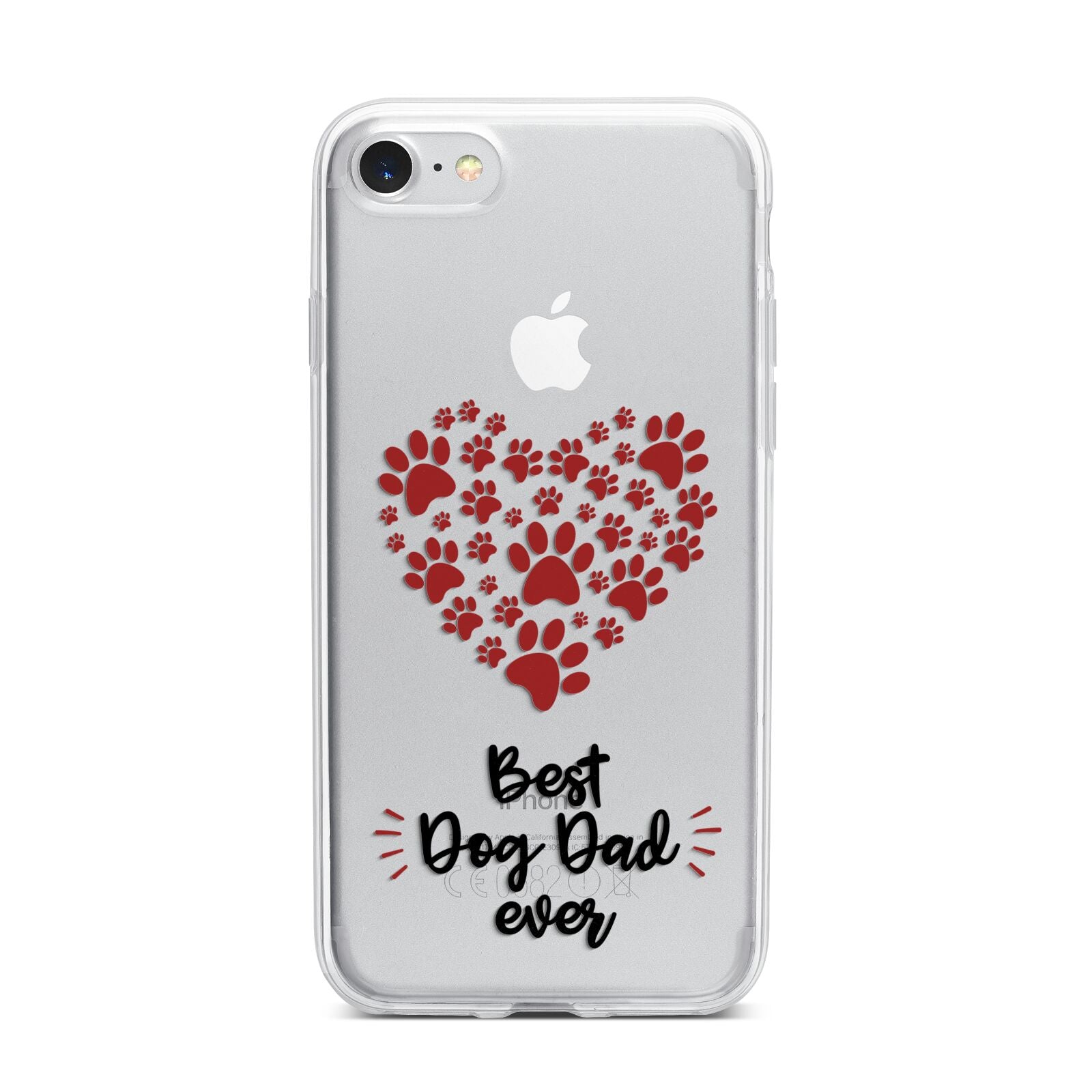 Best Dog Dad Paws iPhone 7 Bumper Case on Silver iPhone