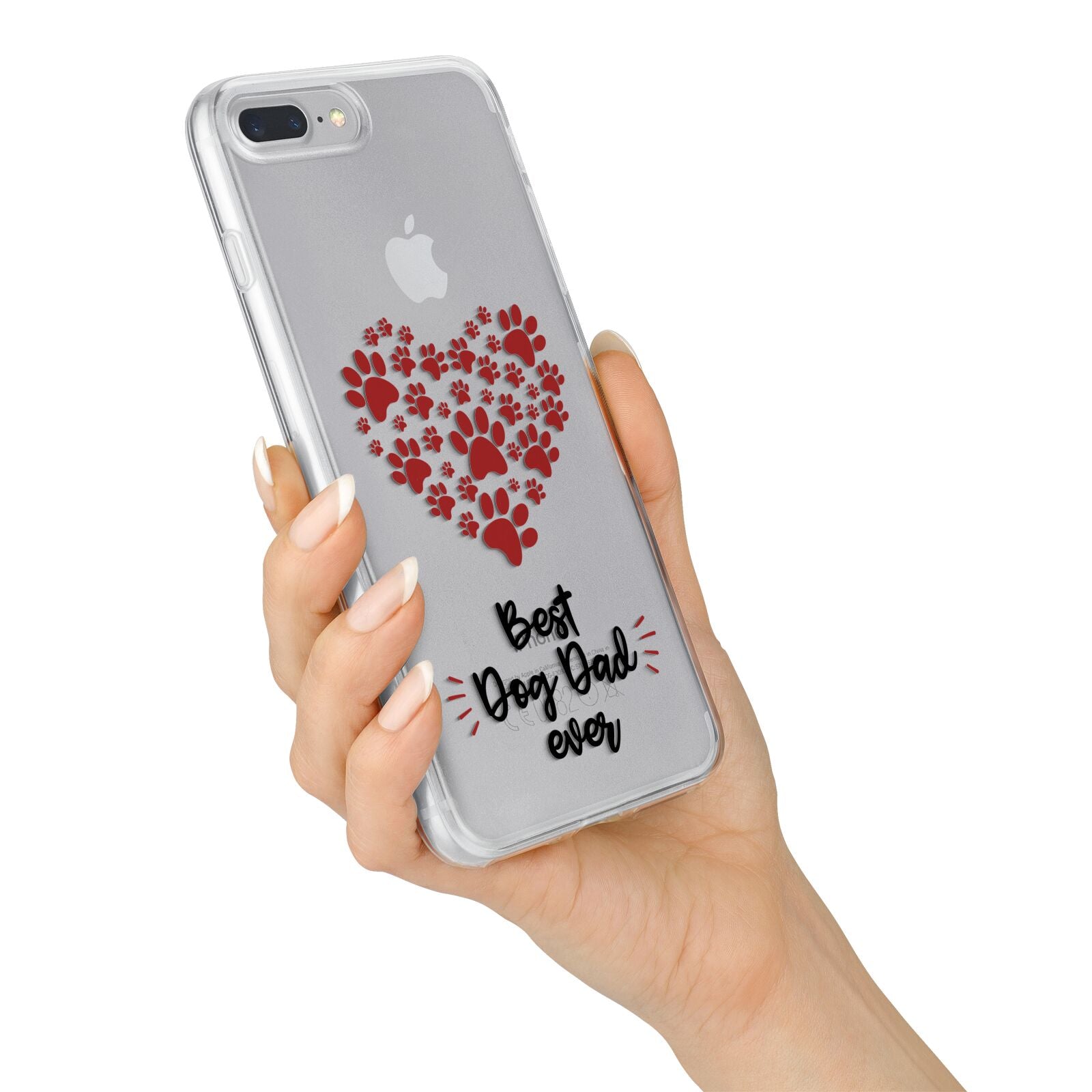 Best Dog Dad Paws iPhone 7 Plus Bumper Case on Silver iPhone Alternative Image