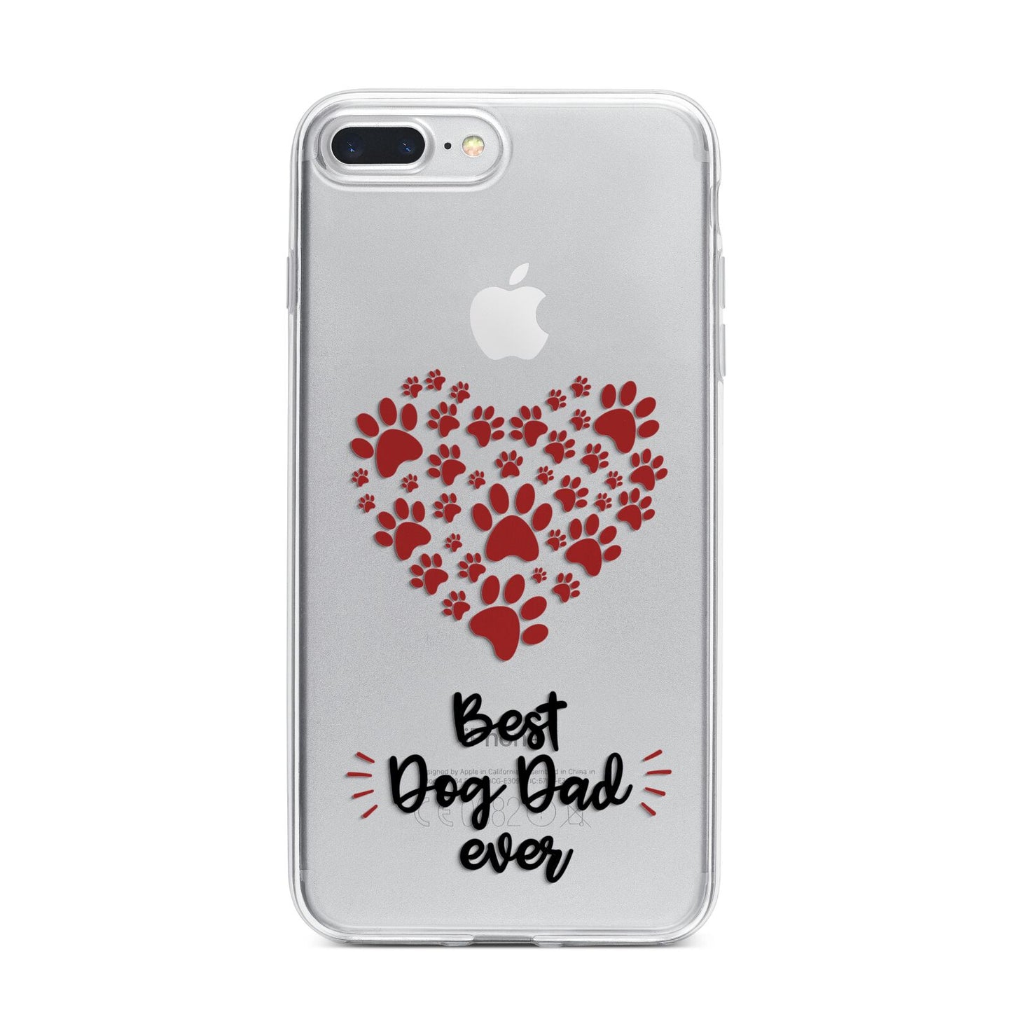 Best Dog Dad Paws iPhone 7 Plus Bumper Case on Silver iPhone