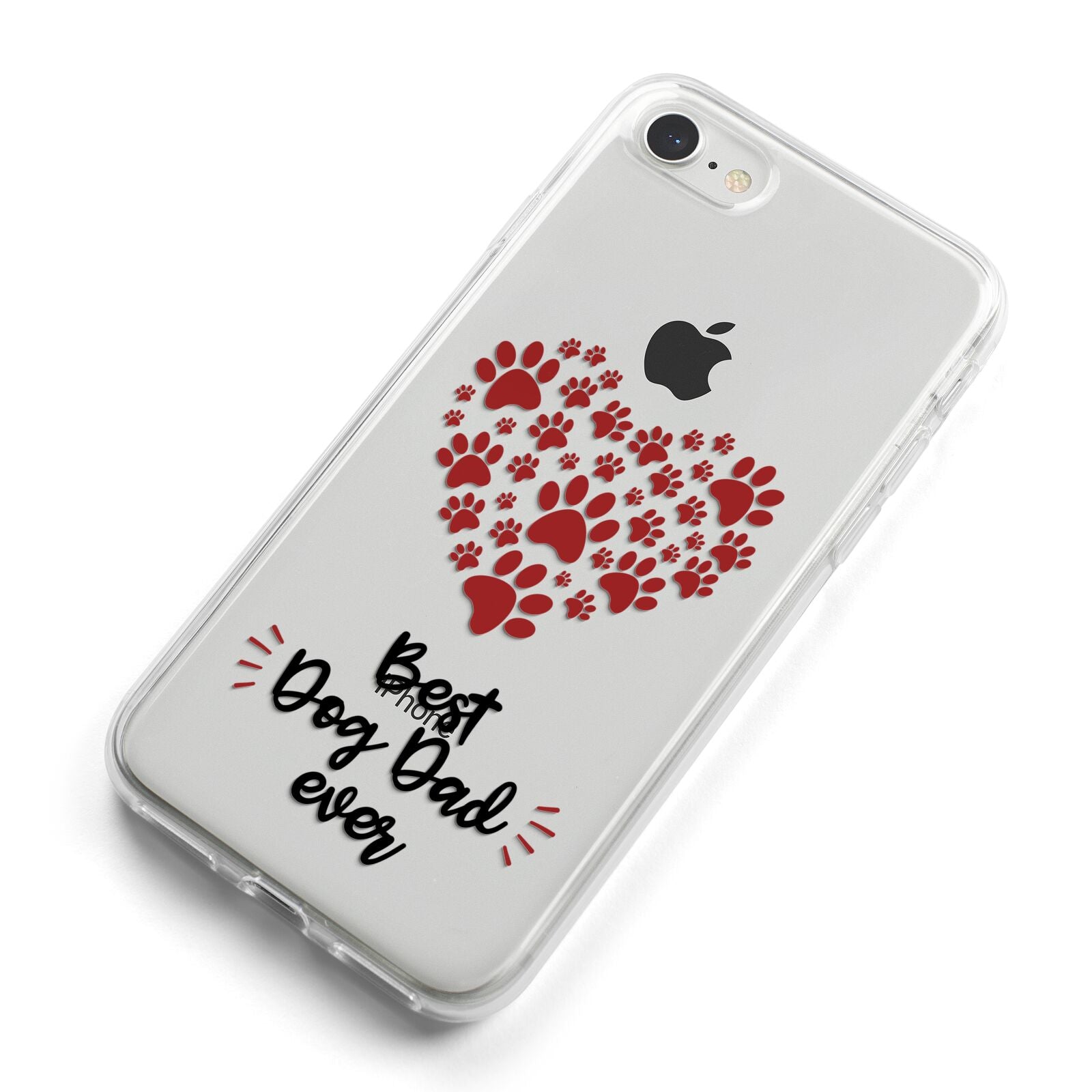 Best Dog Dad Paws iPhone 8 Bumper Case on Silver iPhone Alternative Image