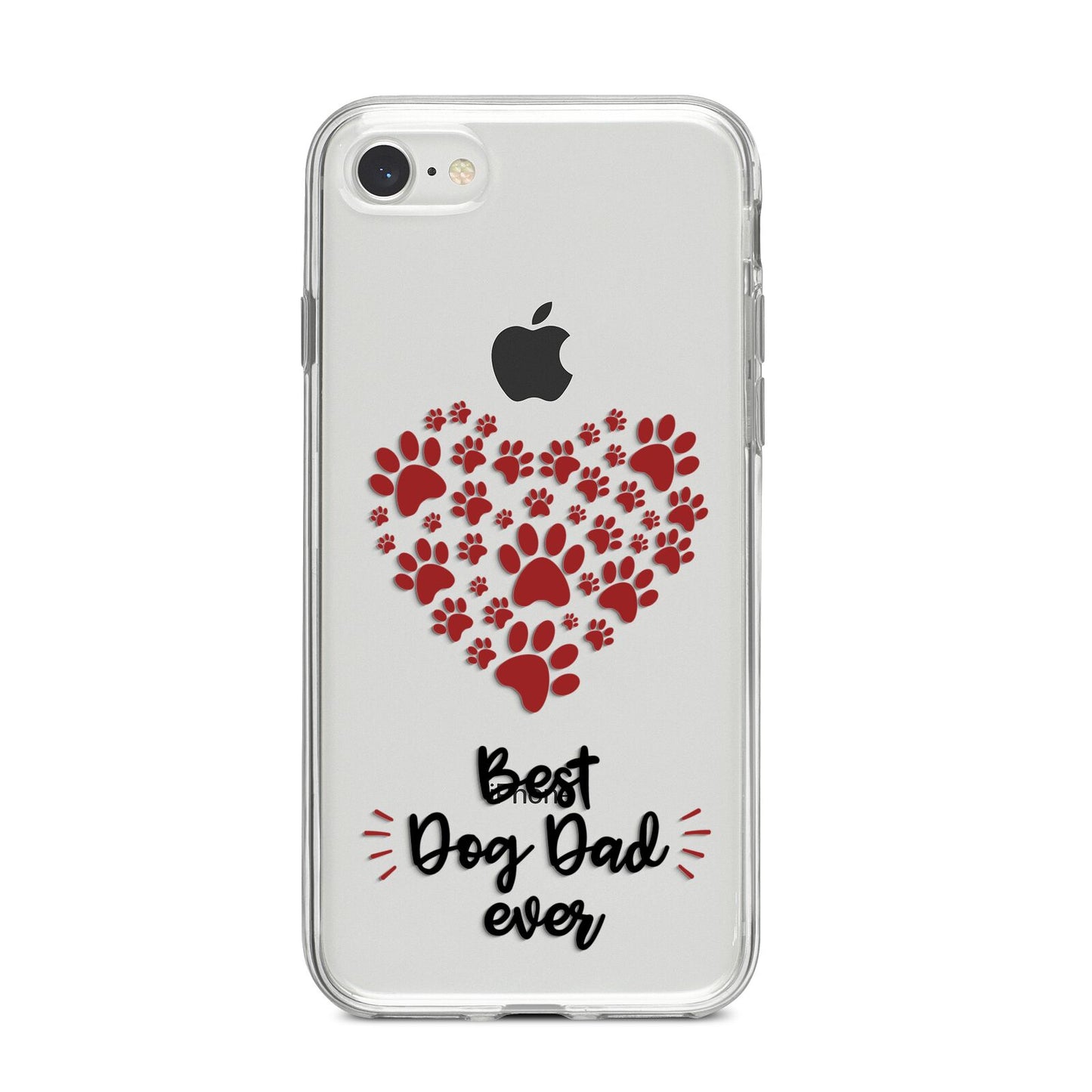 Best Dog Dad Paws iPhone 8 Bumper Case on Silver iPhone