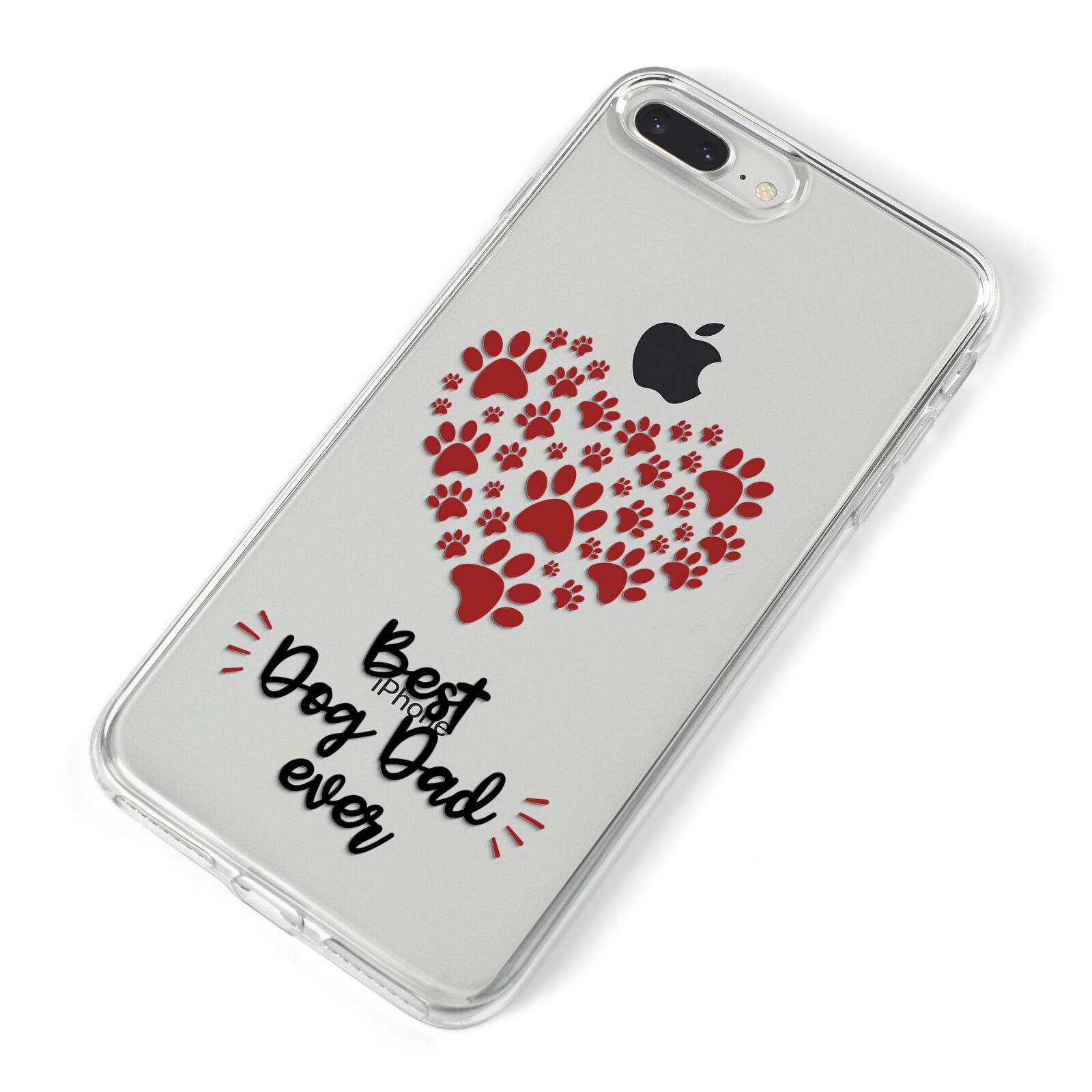 Best Dog Dad Paws iPhone 8 Plus Bumper Case on Silver iPhone Alternative Image