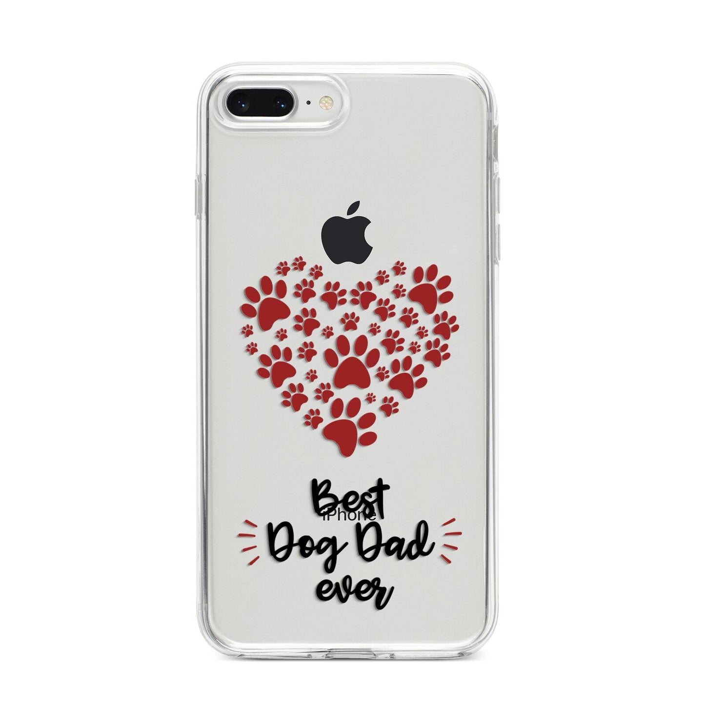 Best Dog Dad Paws iPhone 8 Plus Bumper Case on Silver iPhone