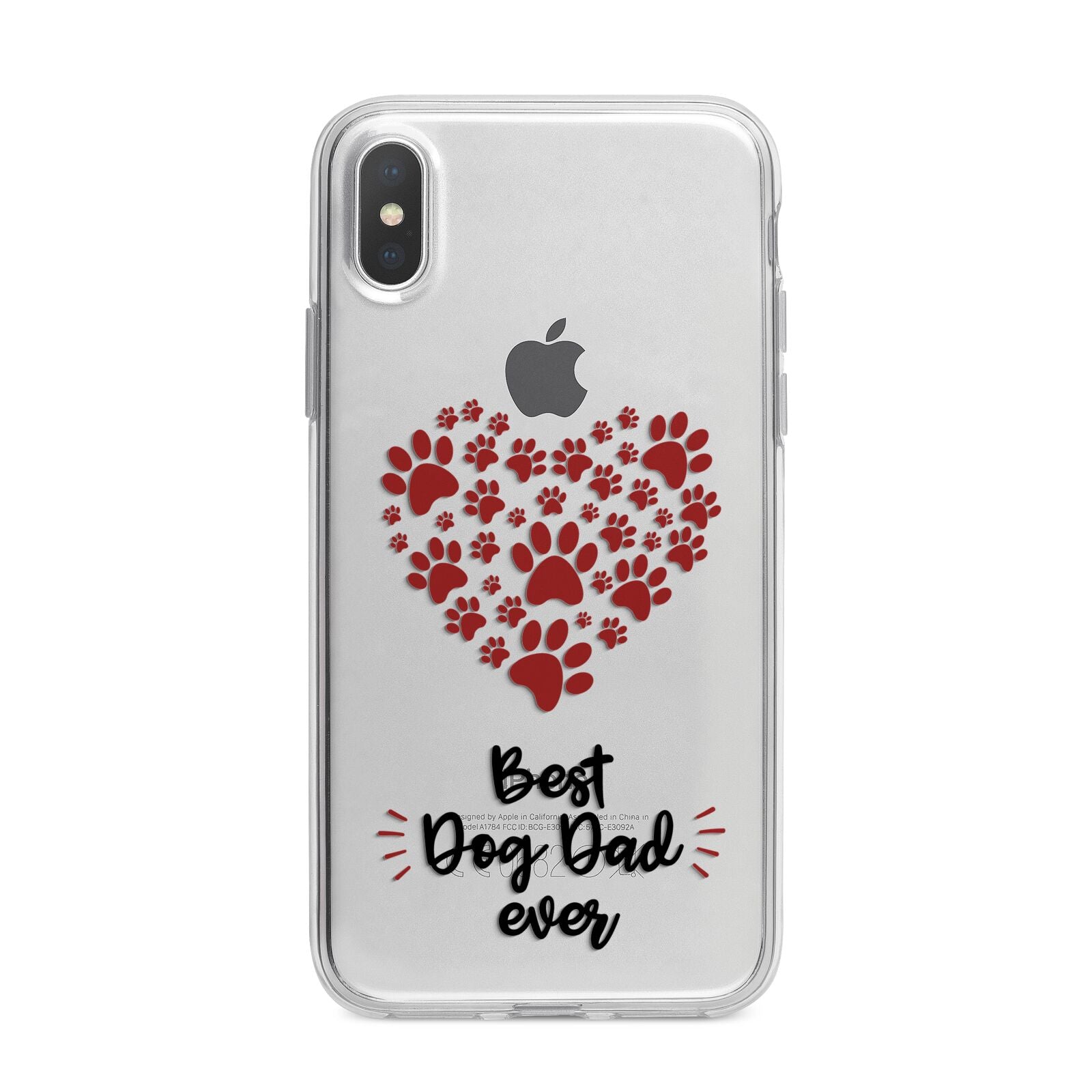 Best Dog Dad Paws iPhone X Bumper Case on Silver iPhone Alternative Image 1