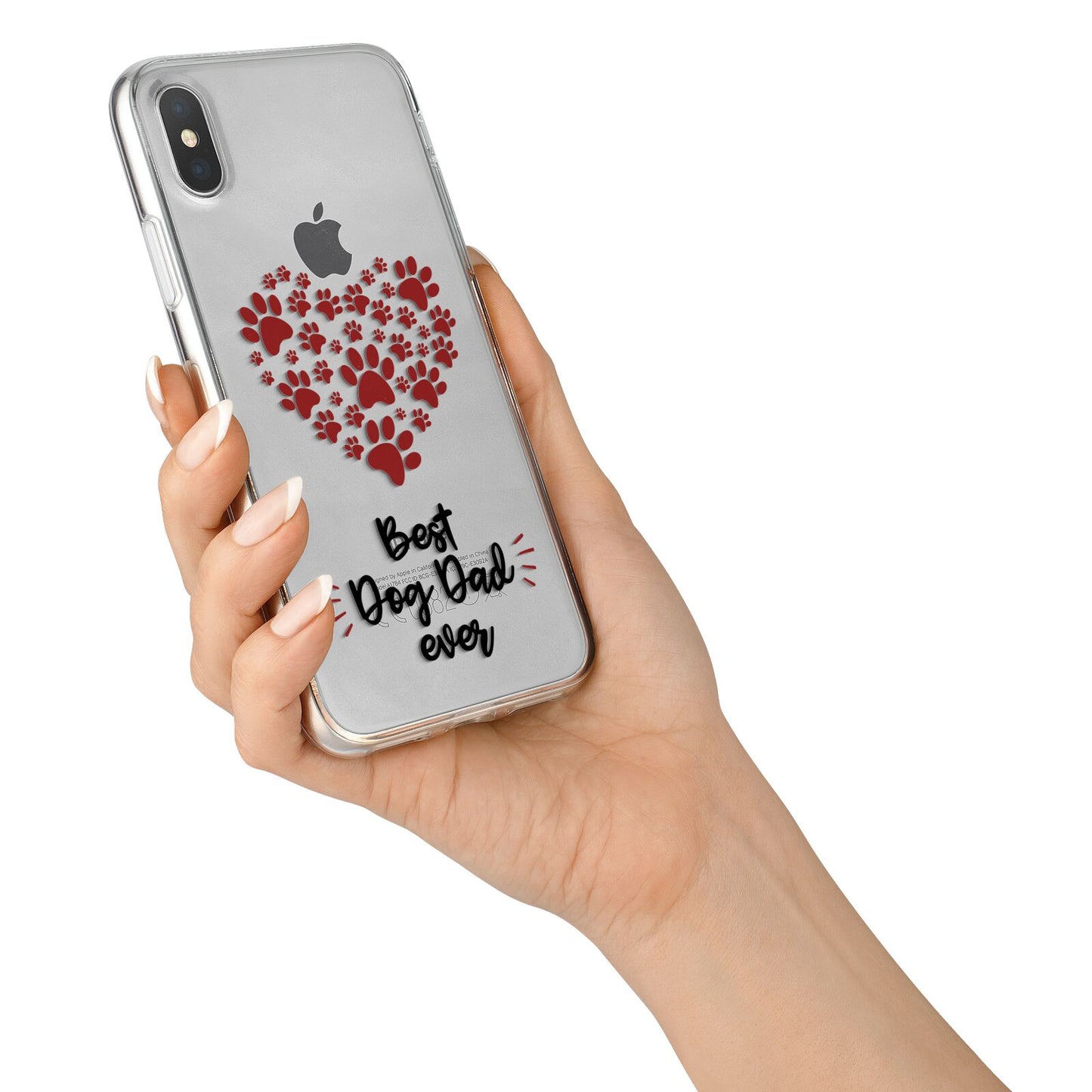 Best Dog Dad Paws iPhone X Bumper Case on Silver iPhone Alternative Image 2