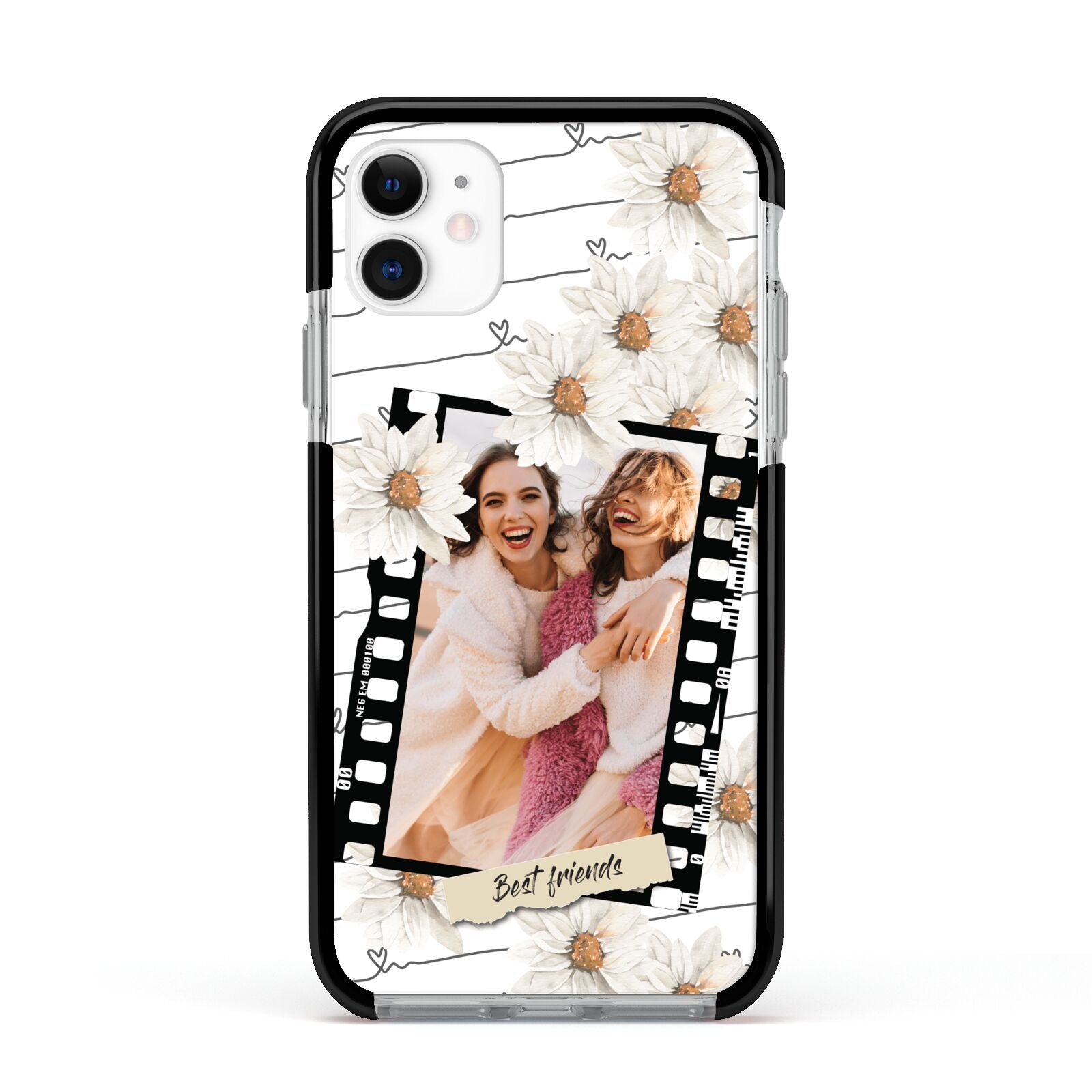 Best Friend Photo Apple iPhone 11 in White with Black Impact Case