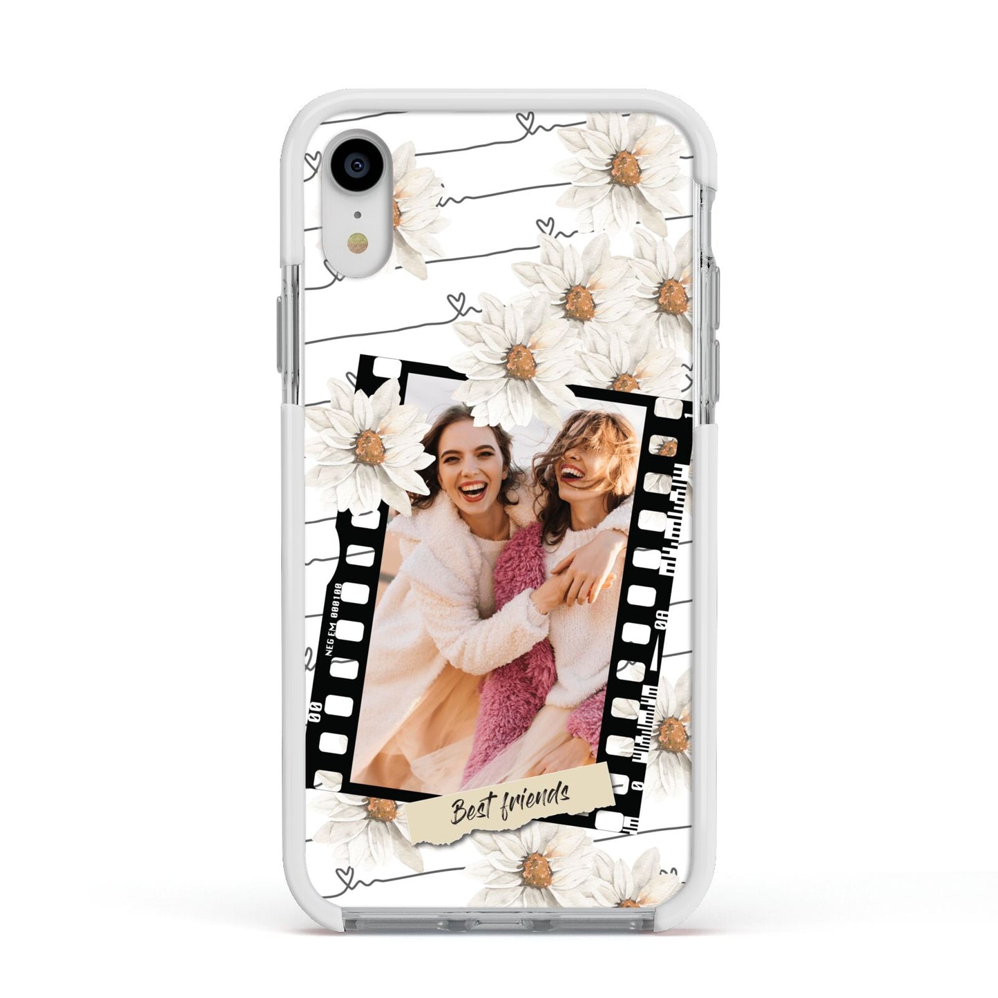Best Friend Photo Apple iPhone XR Impact Case White Edge on Silver Phone