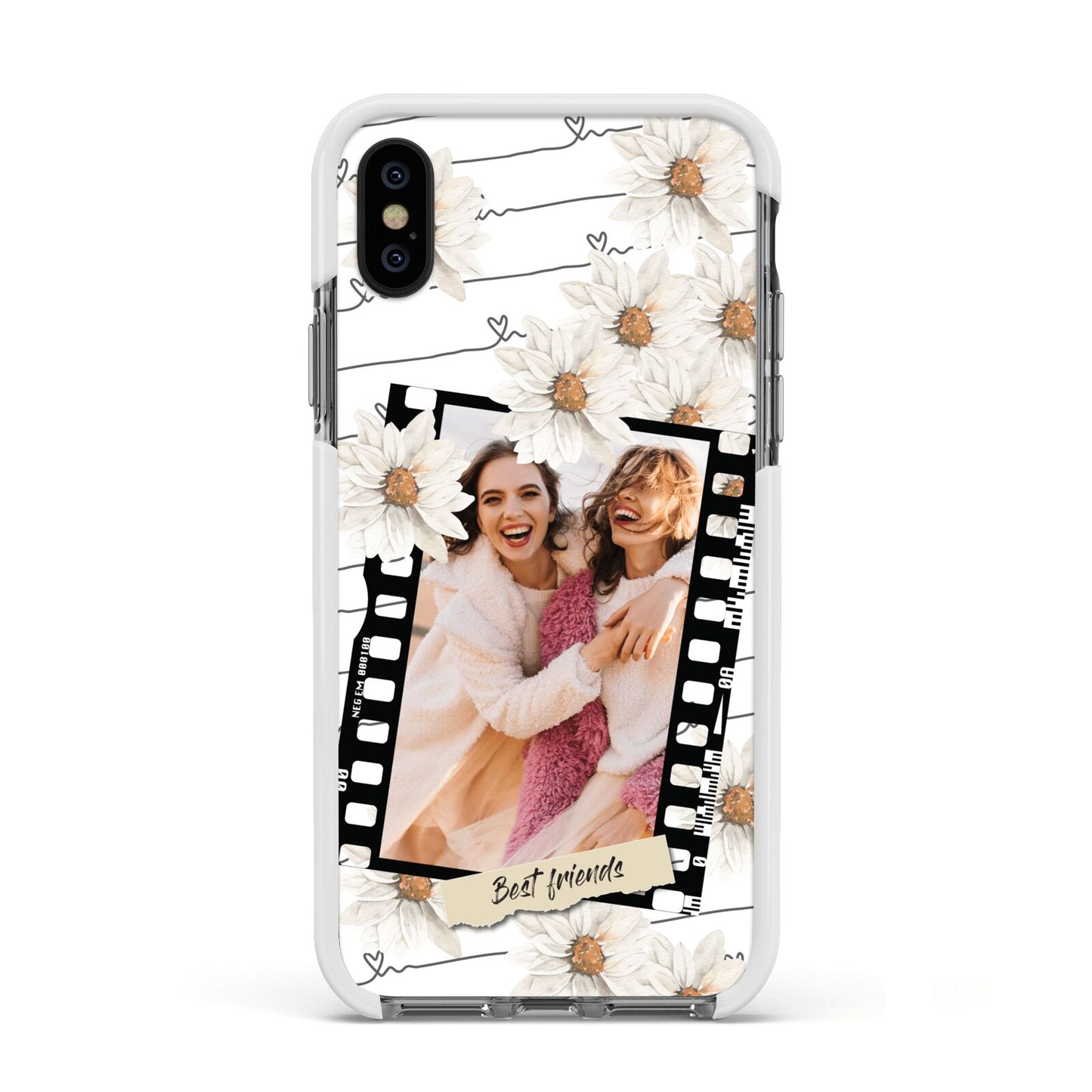 Best Friend Photo Apple iPhone Xs Impact Case White Edge on Black Phone