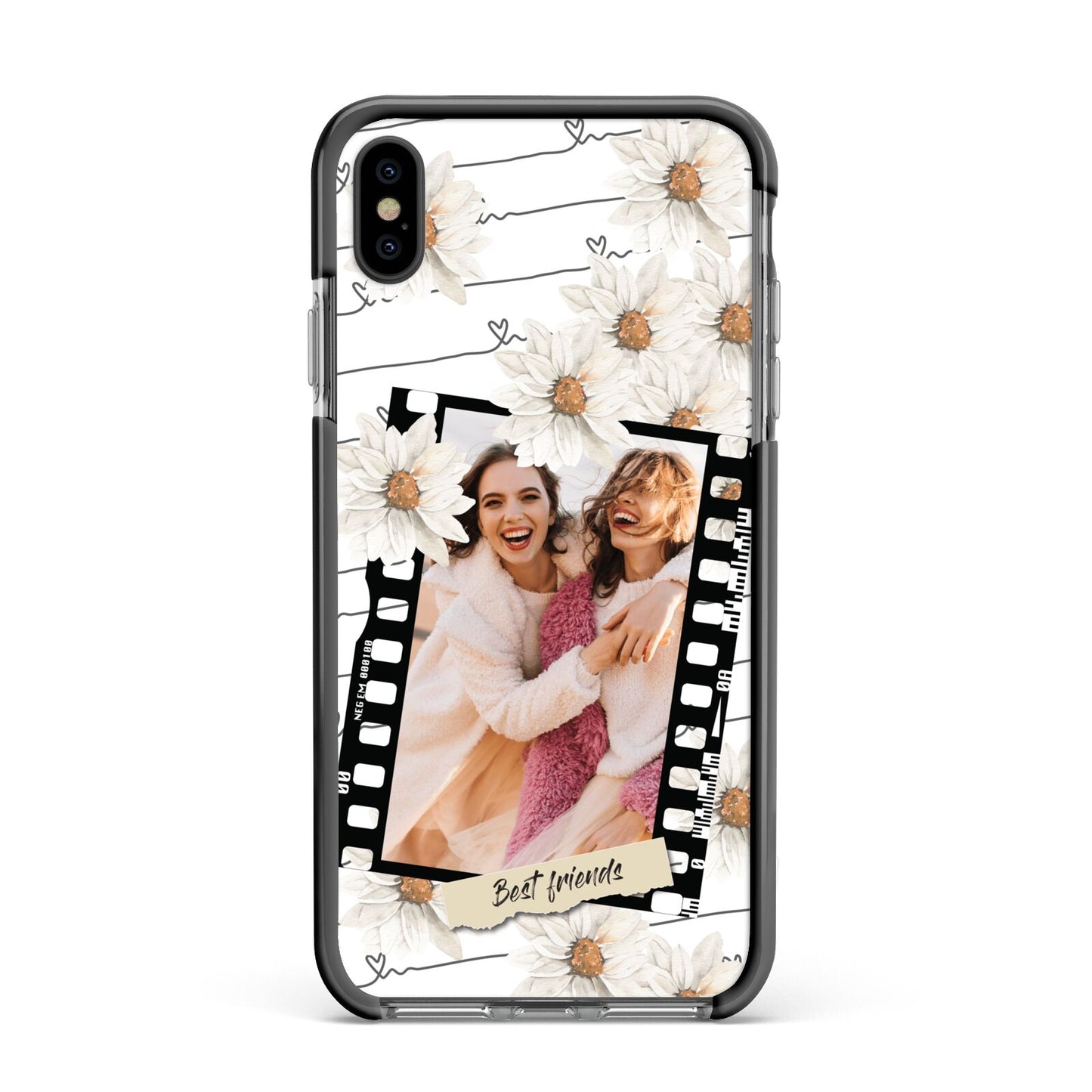 Best Friend Photo Apple iPhone Xs Max Impact Case Black Edge on Black Phone