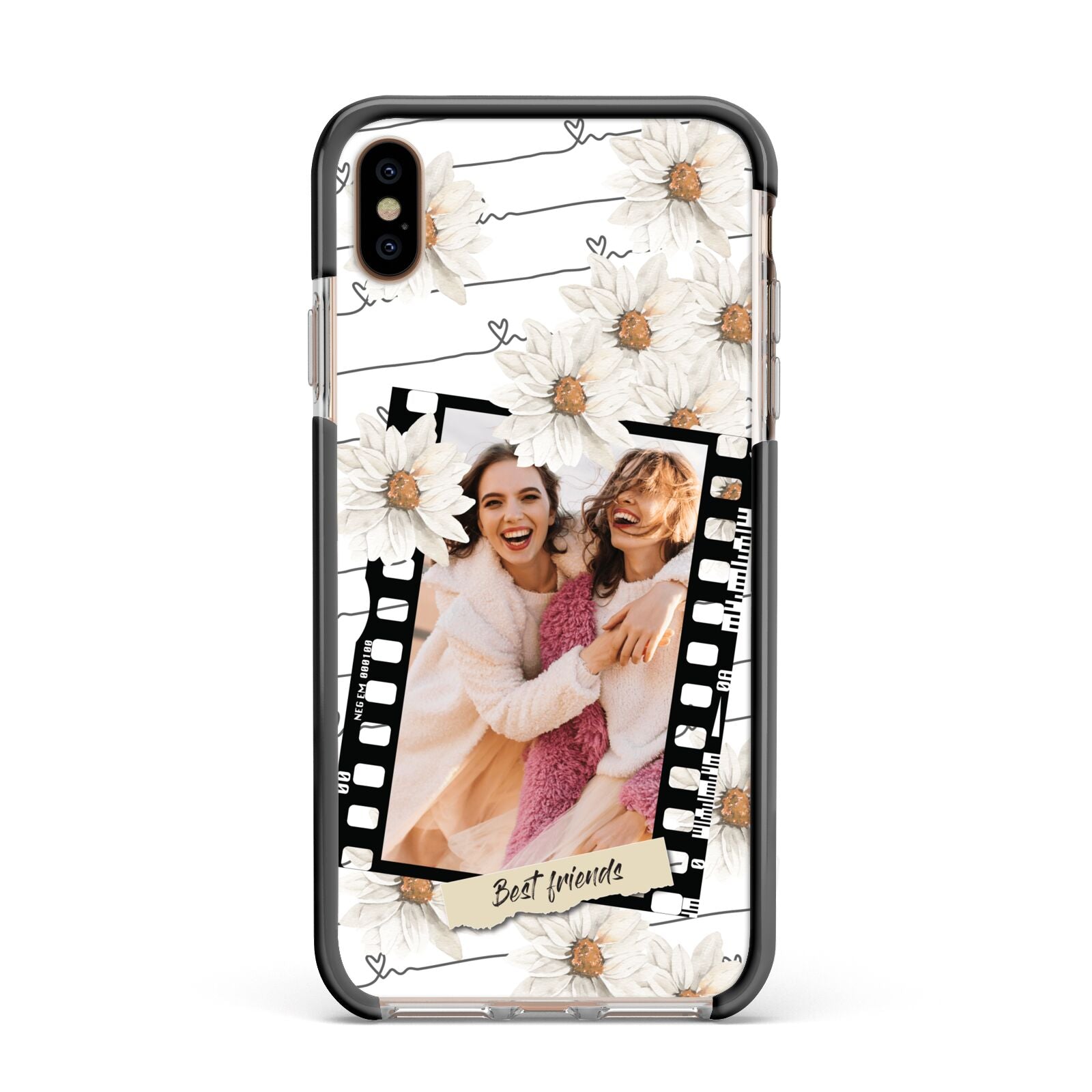 Best Friend Photo Apple iPhone Xs Max Impact Case Black Edge on Gold Phone