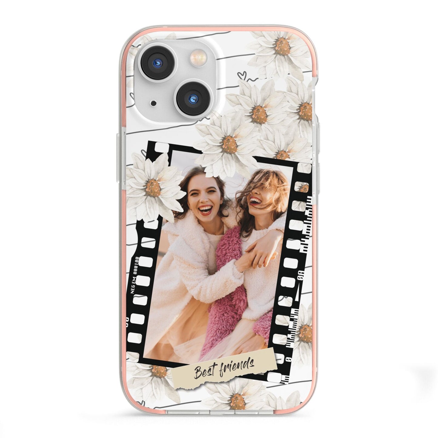 Best Friend Photo iPhone 13 Mini TPU Impact Case with Pink Edges