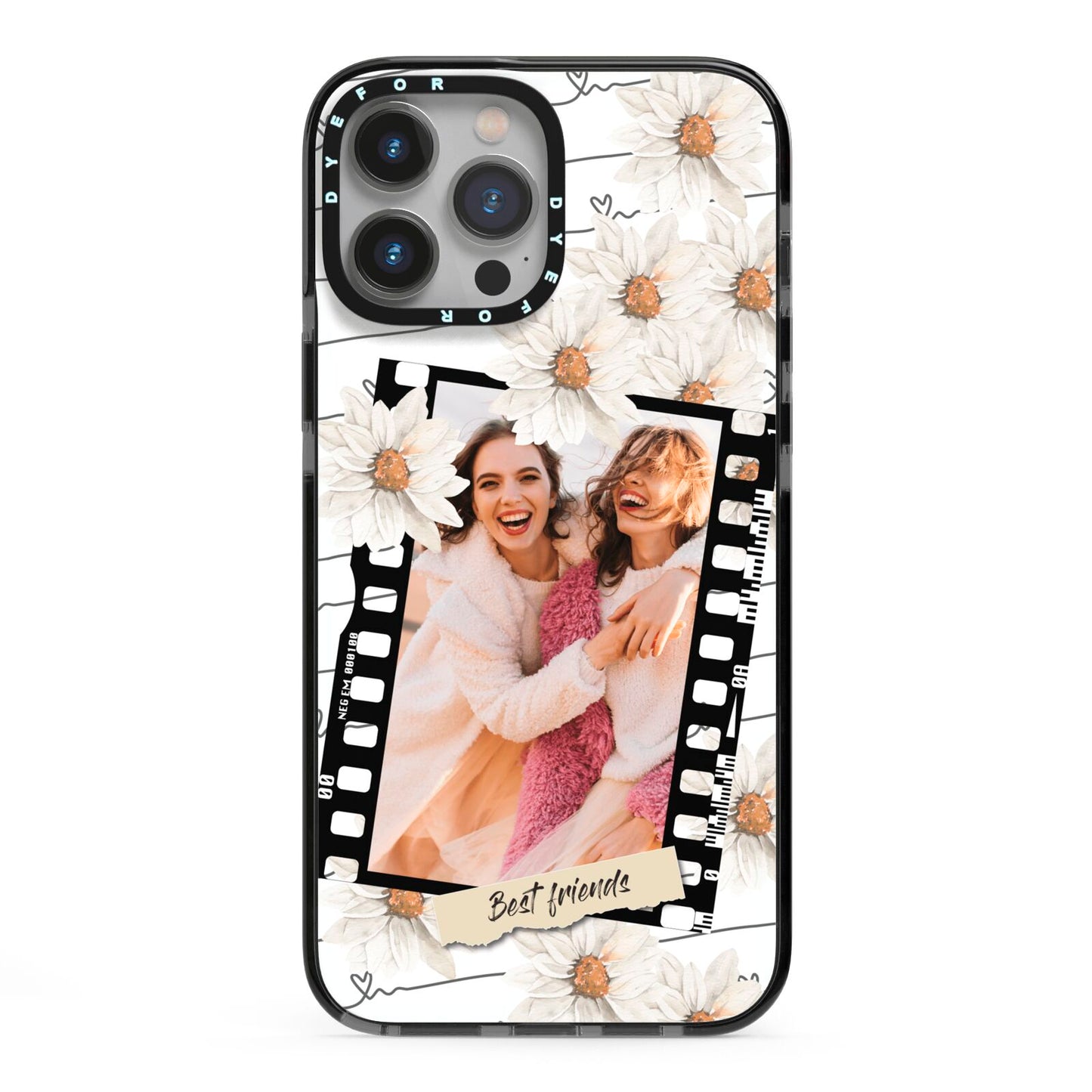 Best Friend Photo iPhone 13 Pro Max Black Impact Case on Silver phone