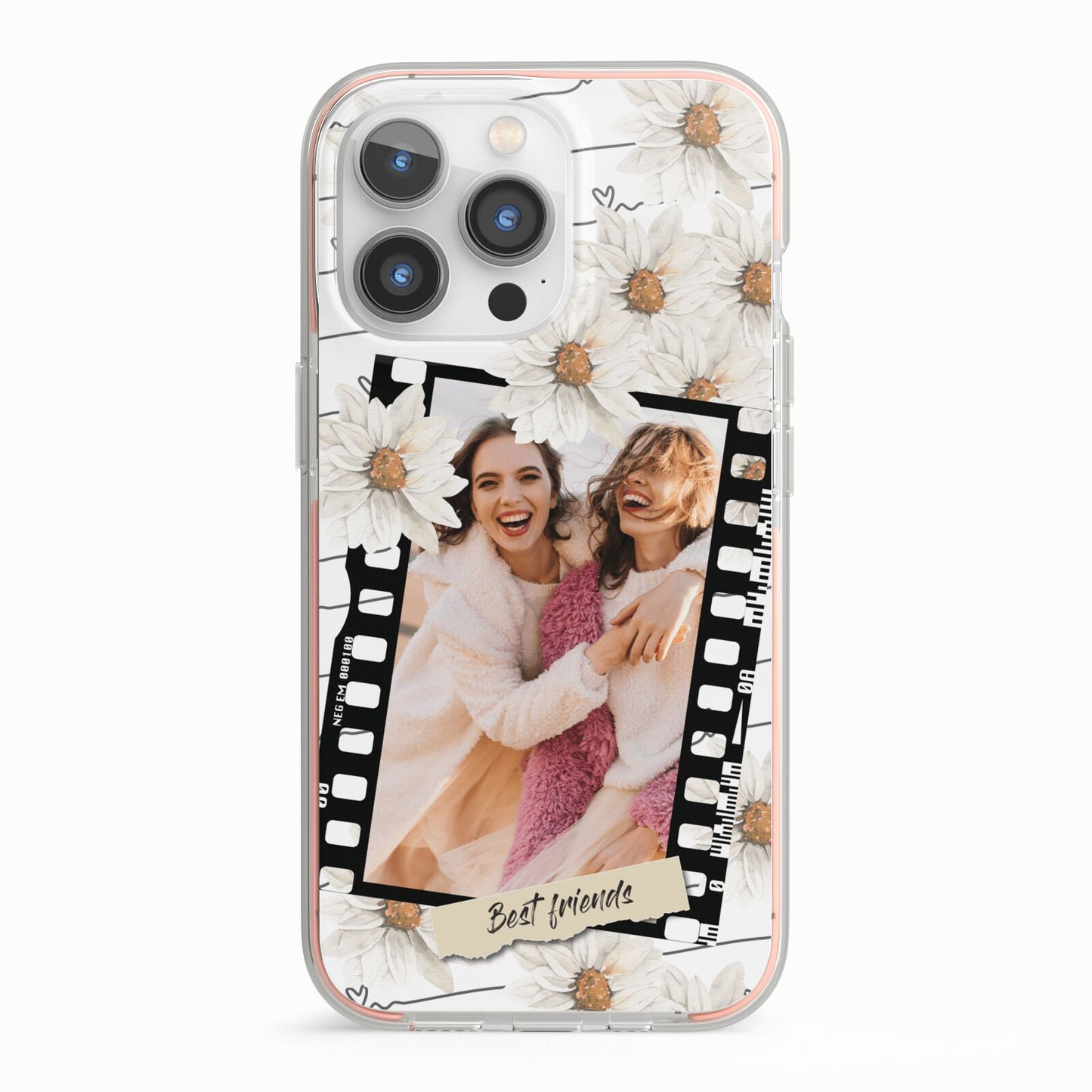 Best Friend Photo iPhone 13 Pro TPU Impact Case with Pink Edges