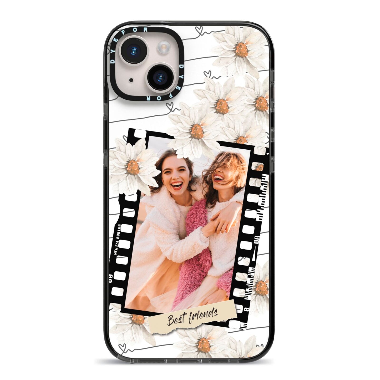 Best Friend Photo iPhone 14 Plus Black Impact Case on Silver phone