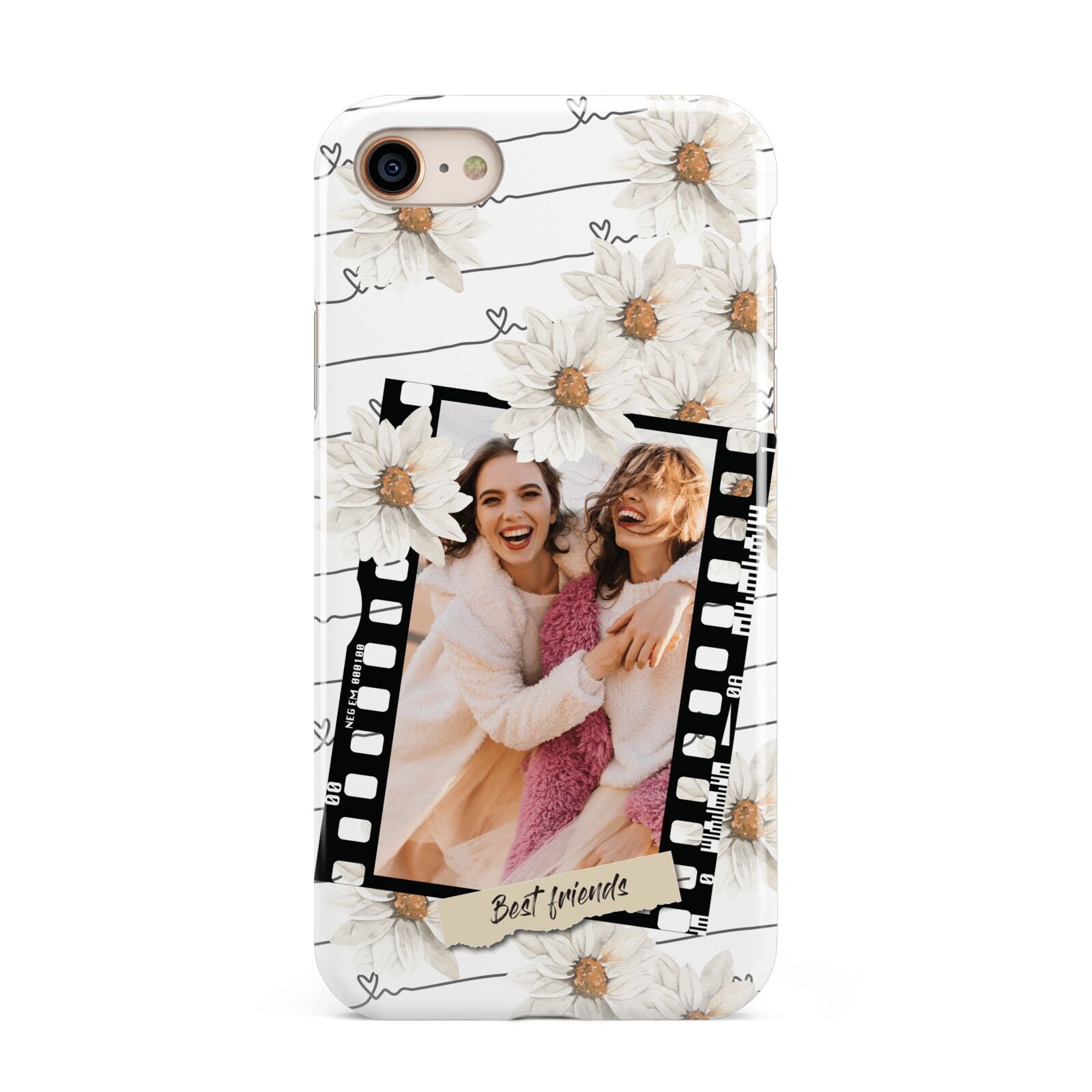 Best Friend Photo iPhone 8 3D Tough Case on Gold Phone