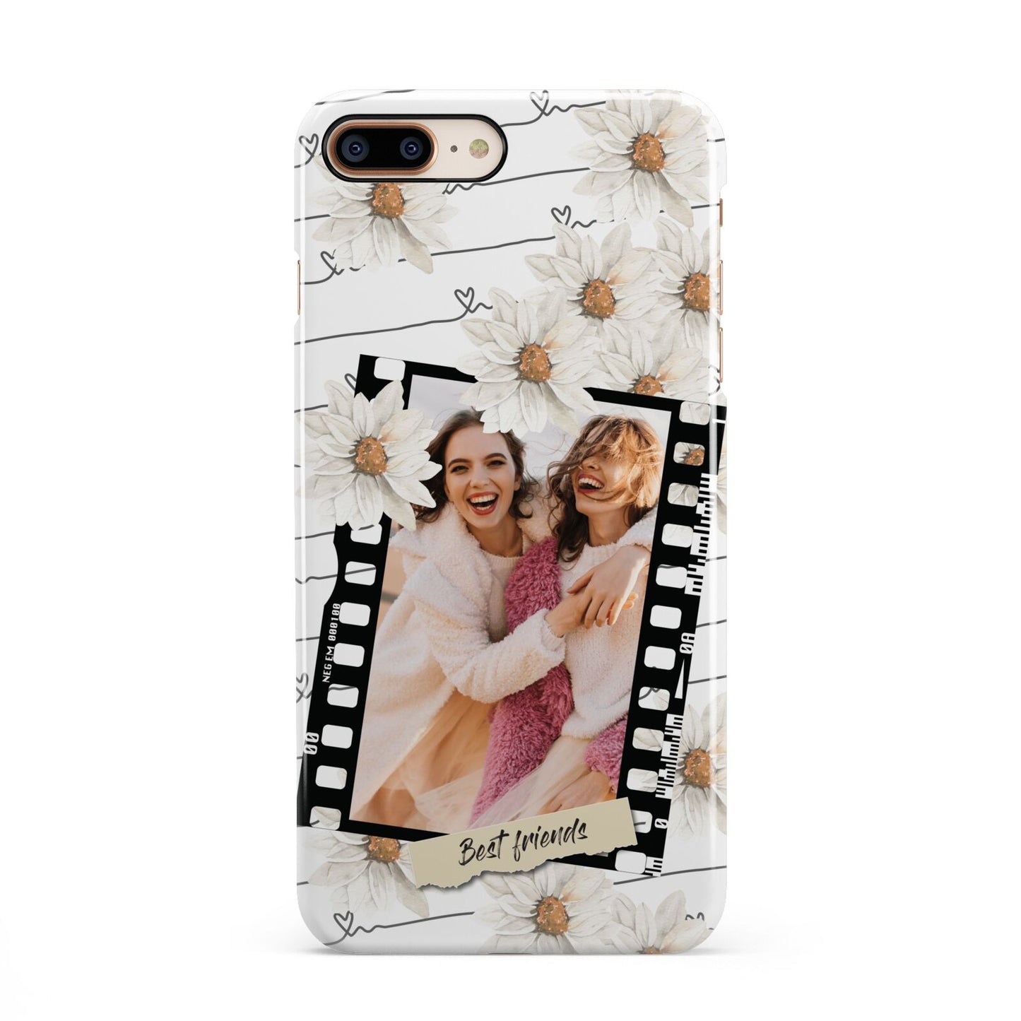 Best Friend Photo iPhone 8 Plus 3D Snap Case on Gold Phone