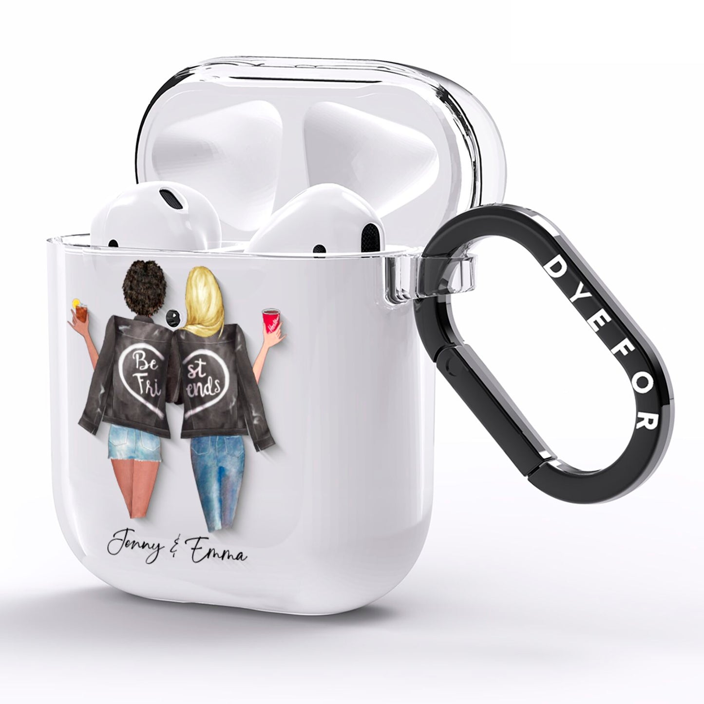 Best Friends AirPods Clear Case Side Image