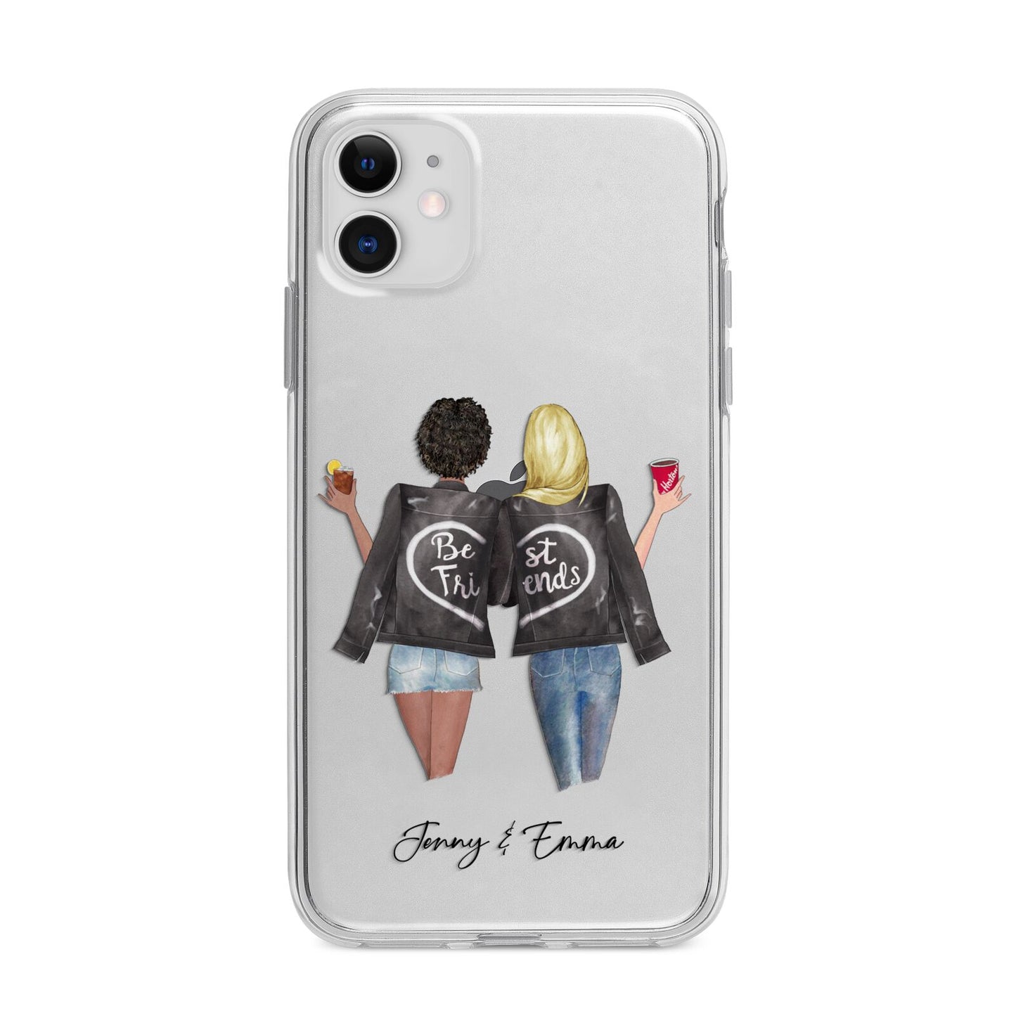 Best Friends Apple iPhone 11 in White with Bumper Case