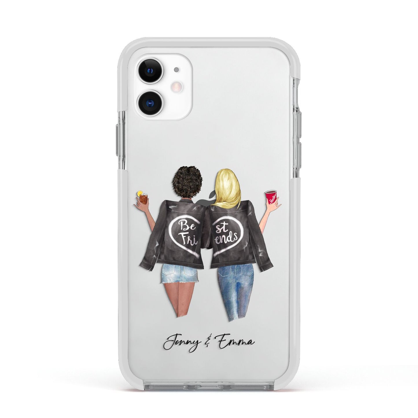 Best Friends Apple iPhone 11 in White with White Impact Case