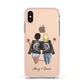 Best Friends Apple iPhone Xs Impact Case Pink Edge on Gold Phone